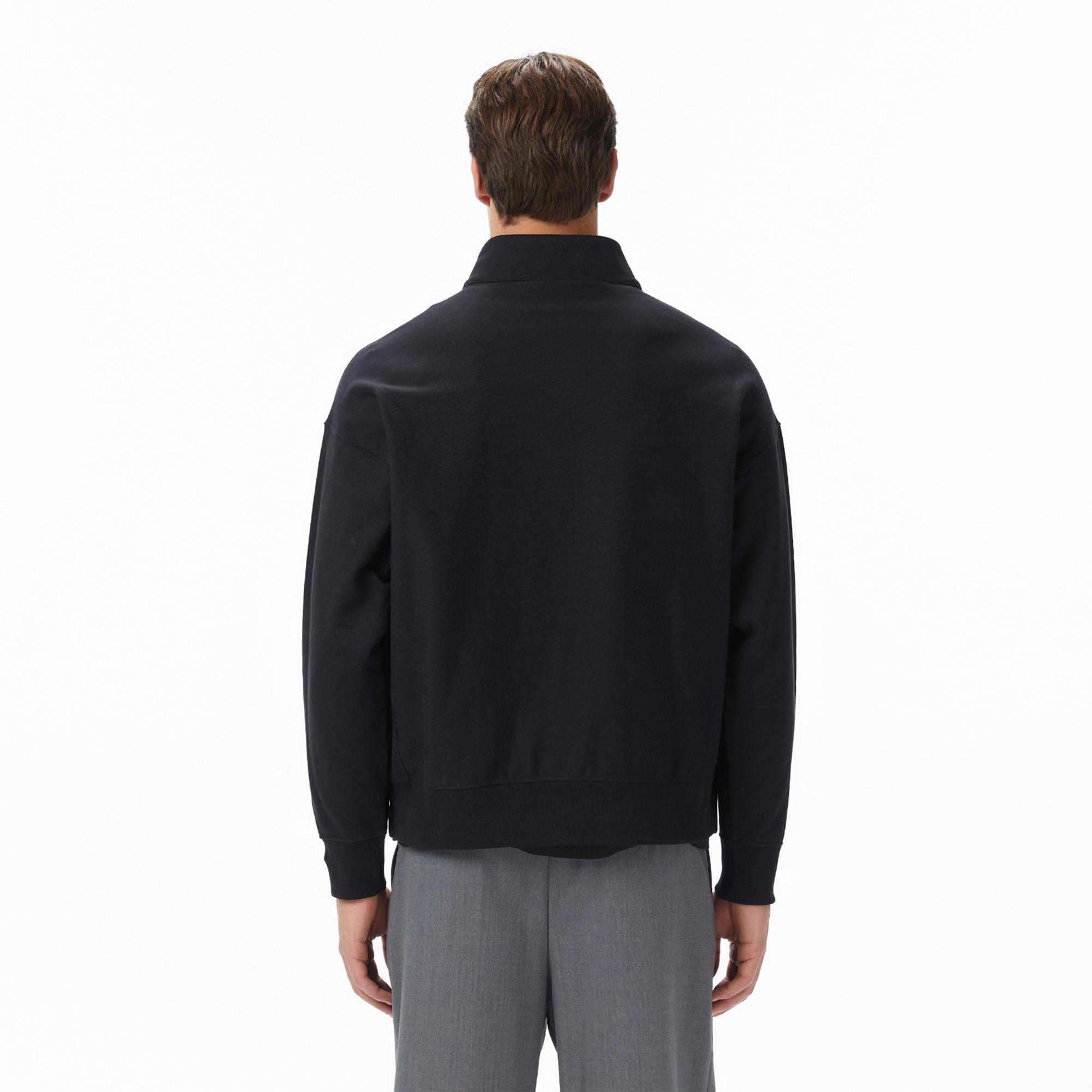 Calvin Klein Premium Terry Micro Monologo Erkek Siyah Sweatshirt