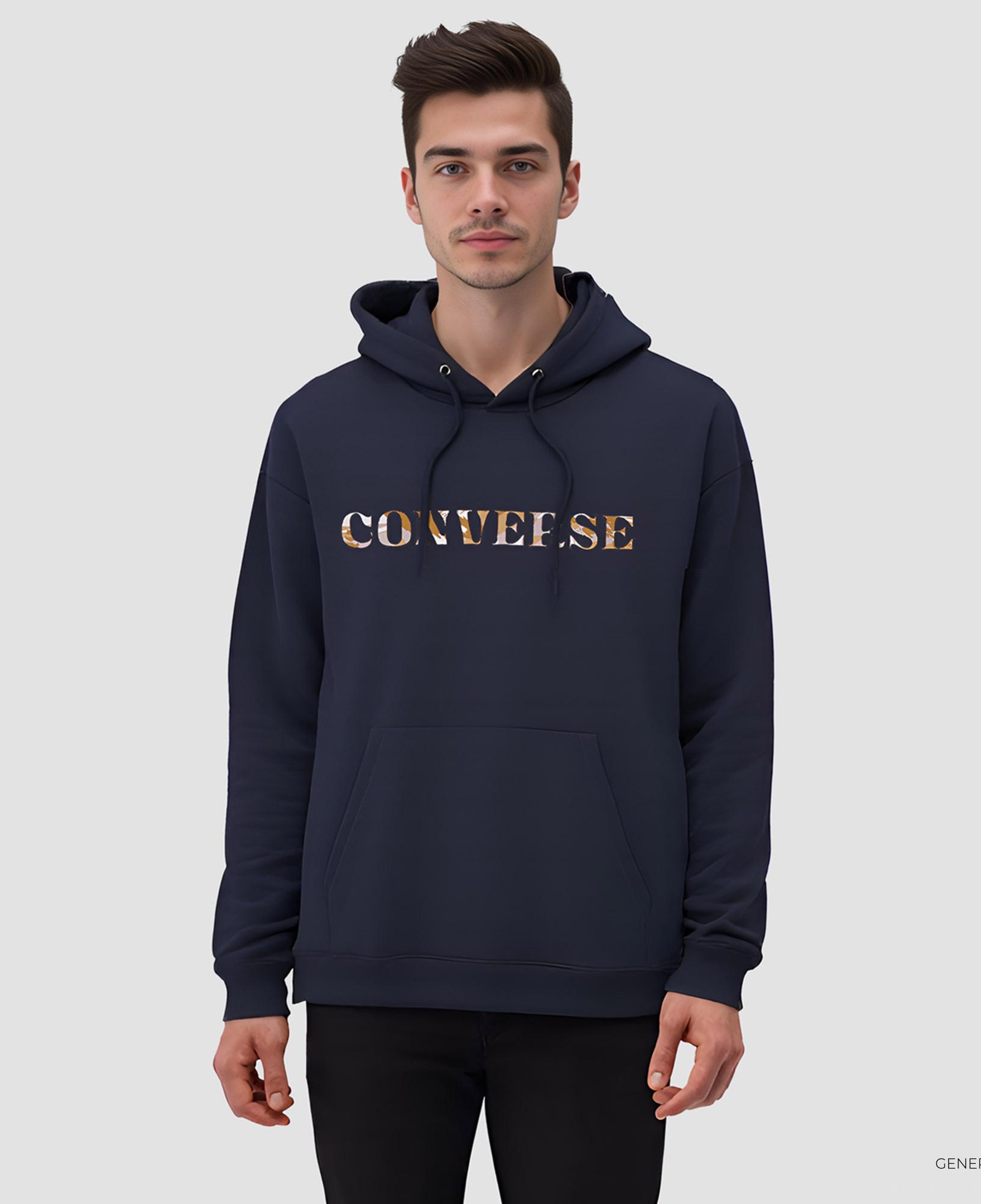 Converse Camo Desenli Erkek Lacivert Hoodie