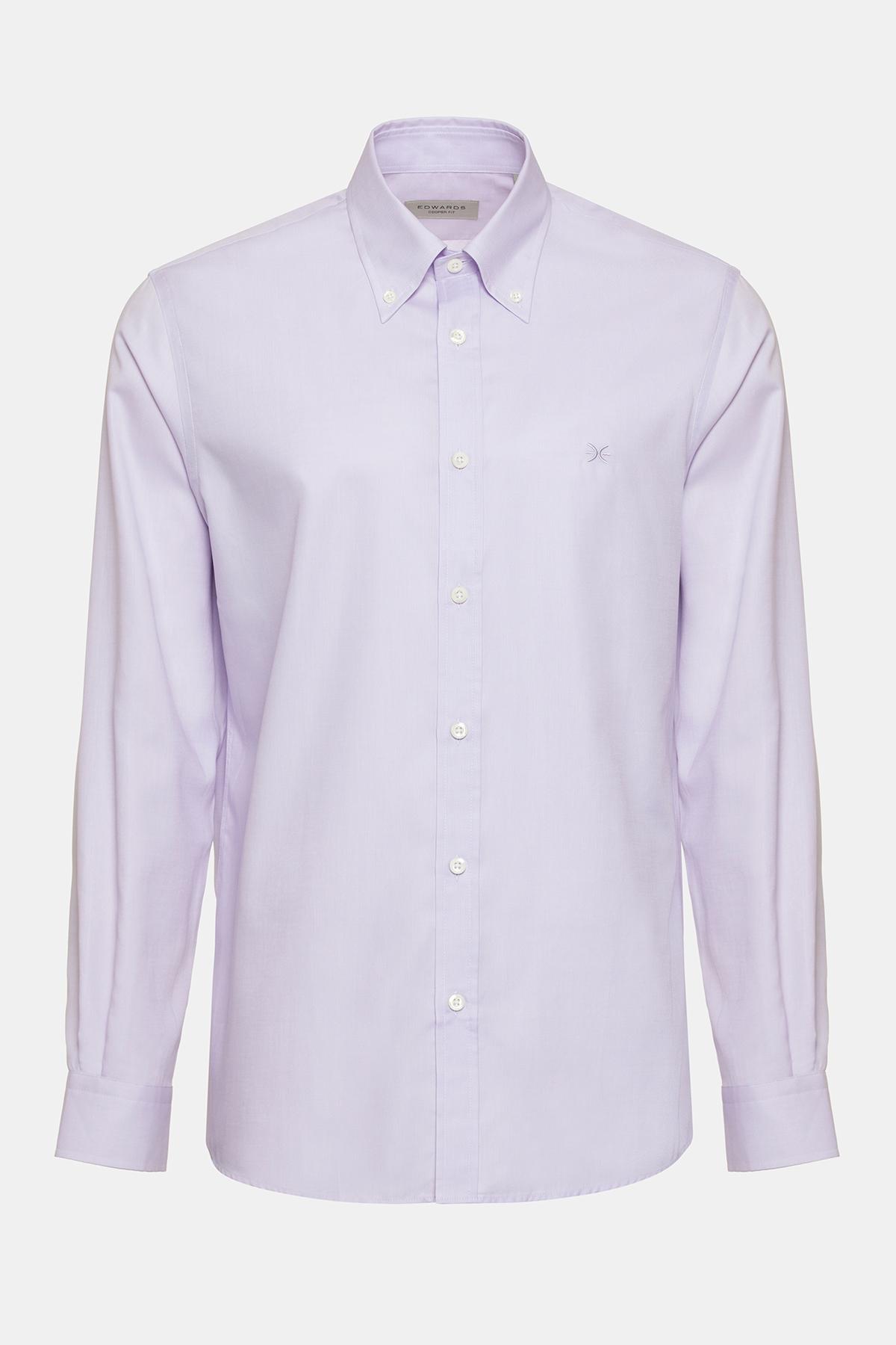 Erkek Pembe Cooper Fit Düğmeli Yaka Spor Gömlek