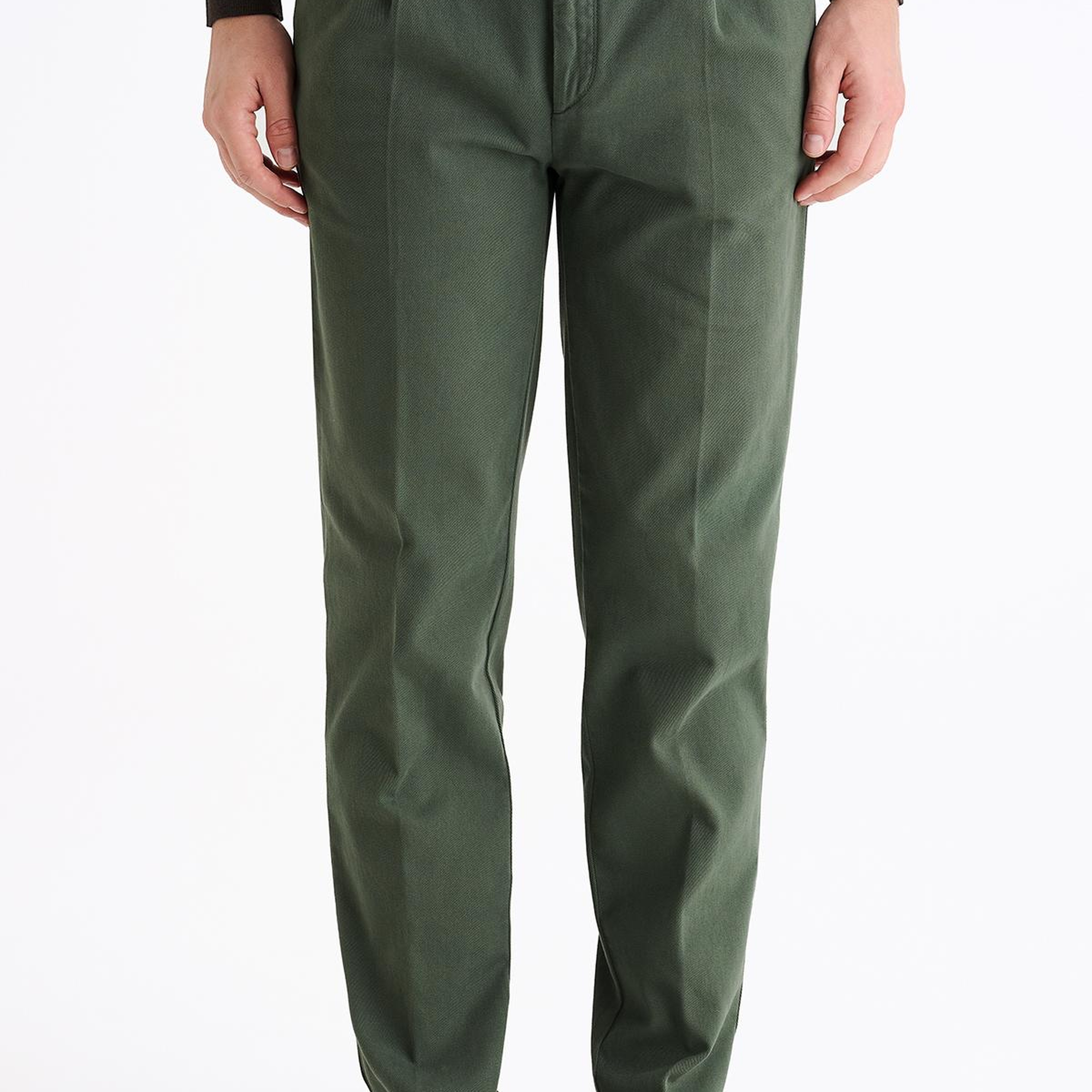 Erkek Yeşil Pamuk Streç Chino Pantolon