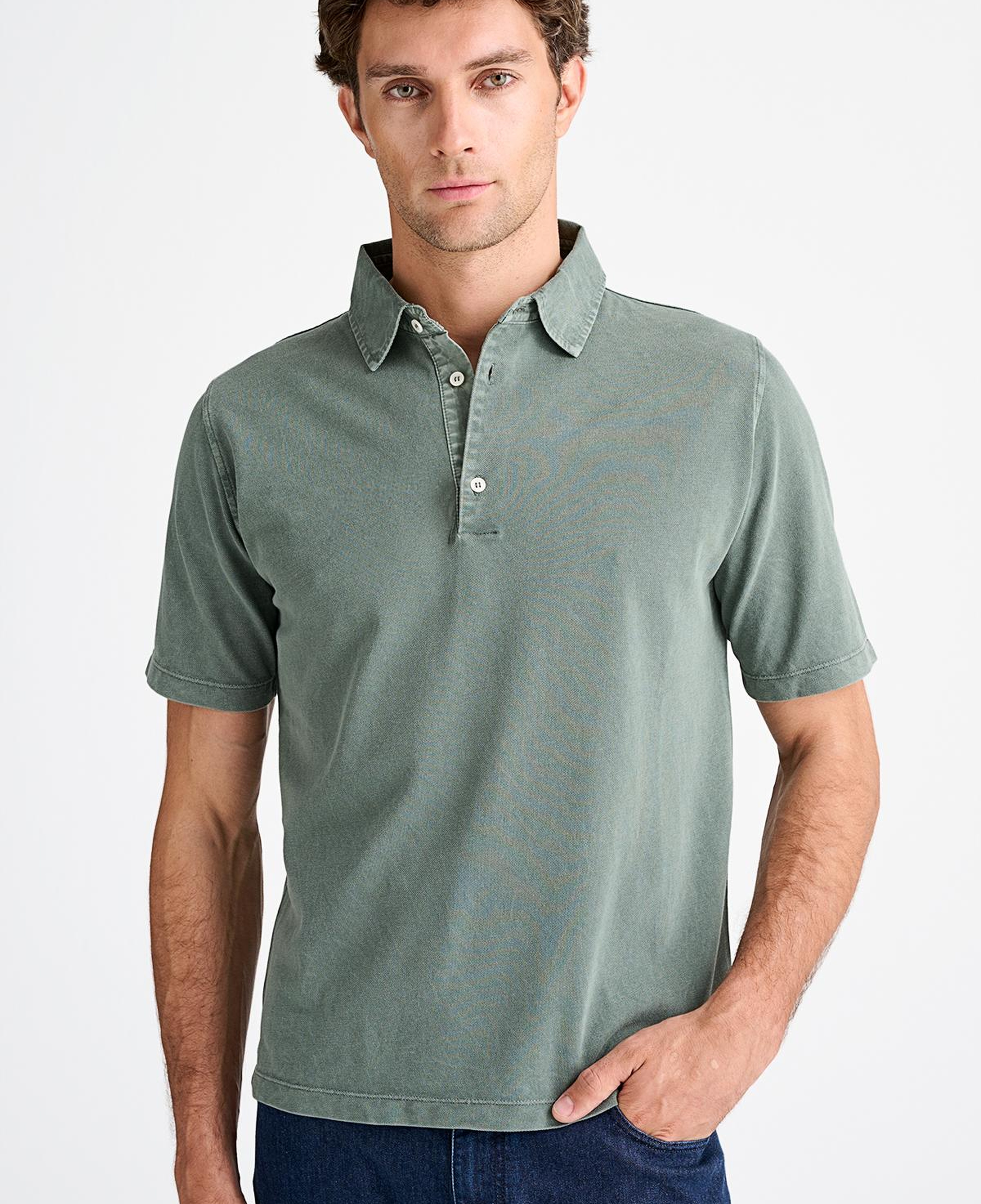 Erkek Yeşil Pike Polo Yaka T-Shirt