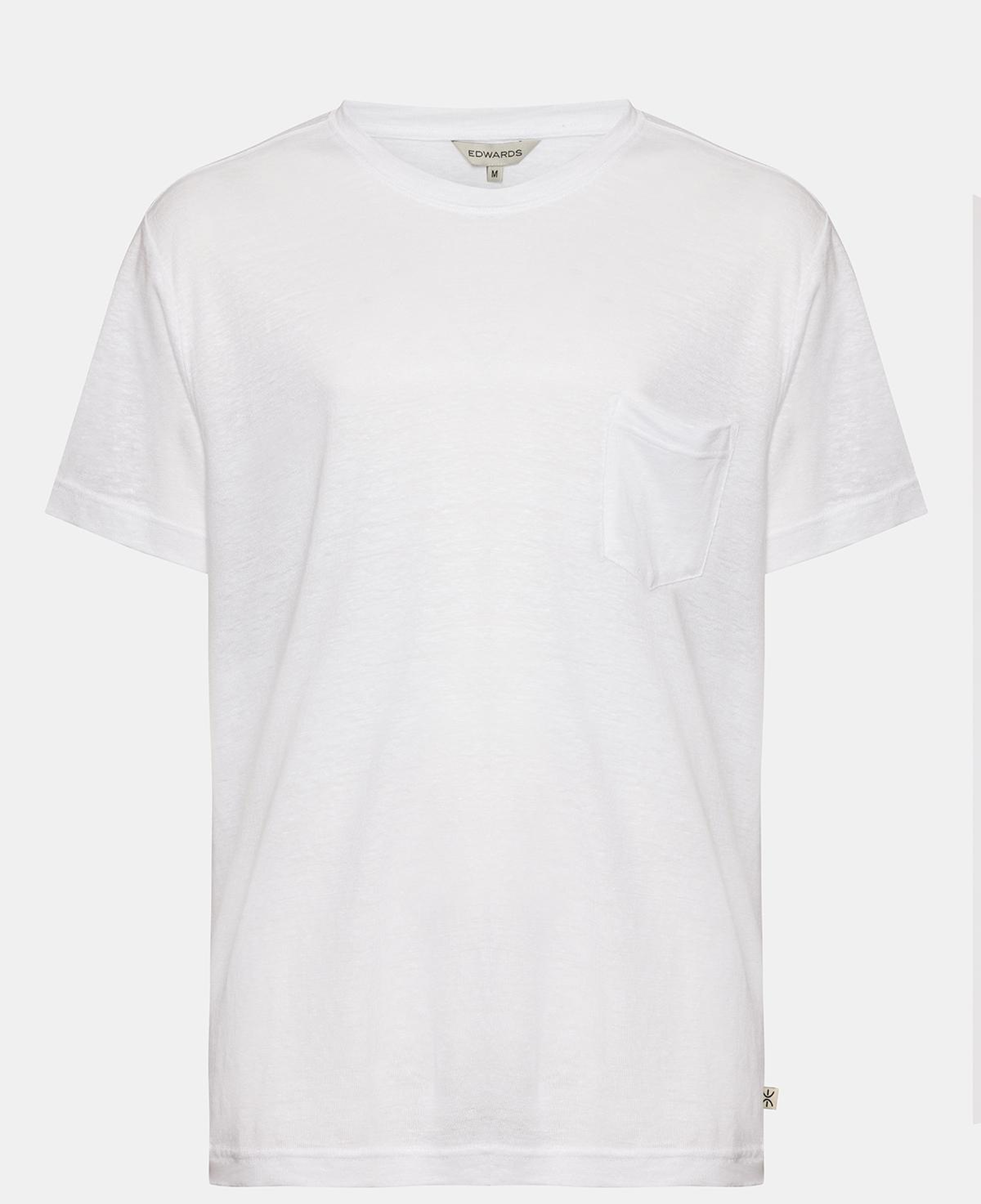 Erkek Beyaz Bisiklet Yaka Keten T-Shirt