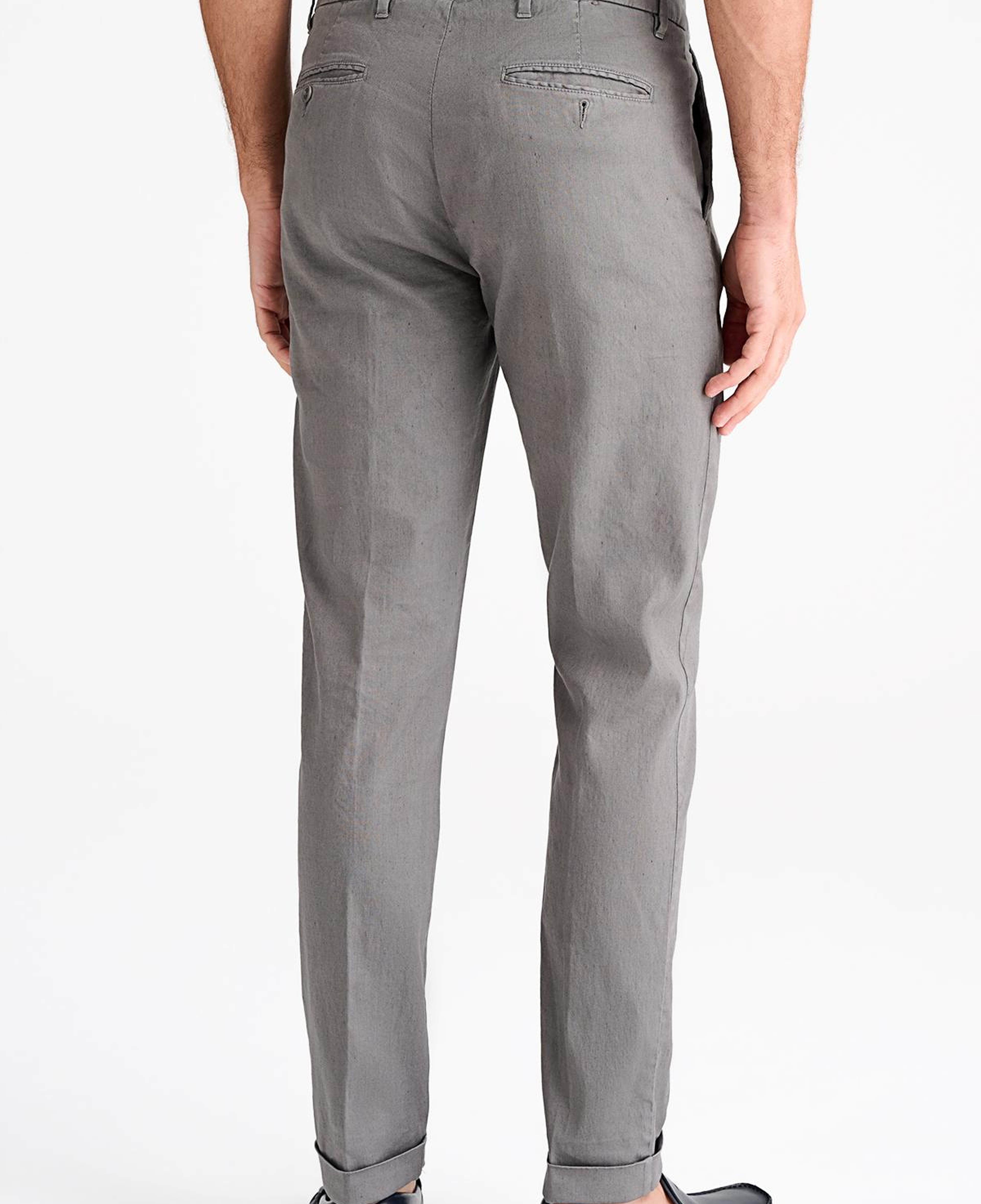 Erkek Gri Keten Chino Pantolon