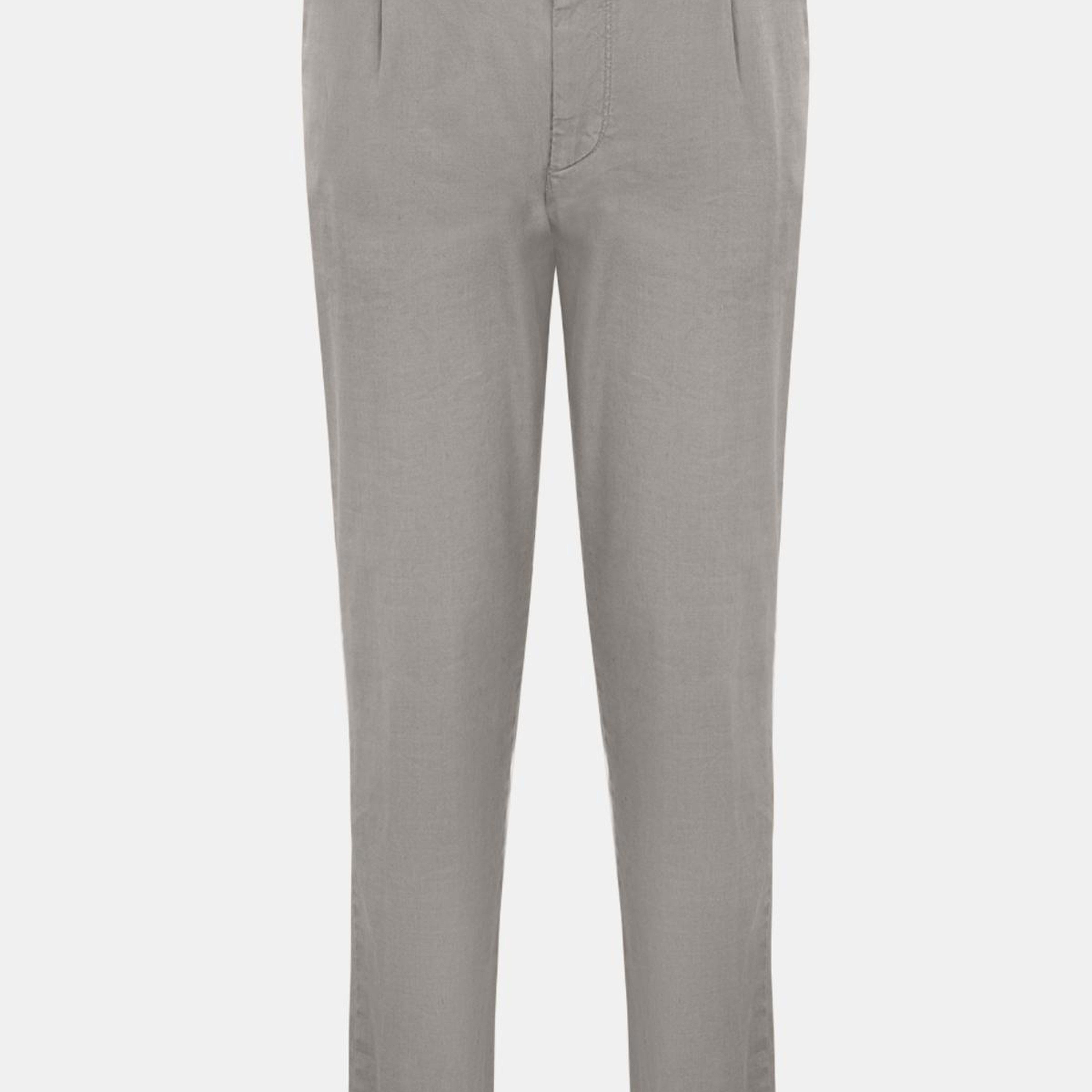 Erkek Gri Keten Chino Pantolon