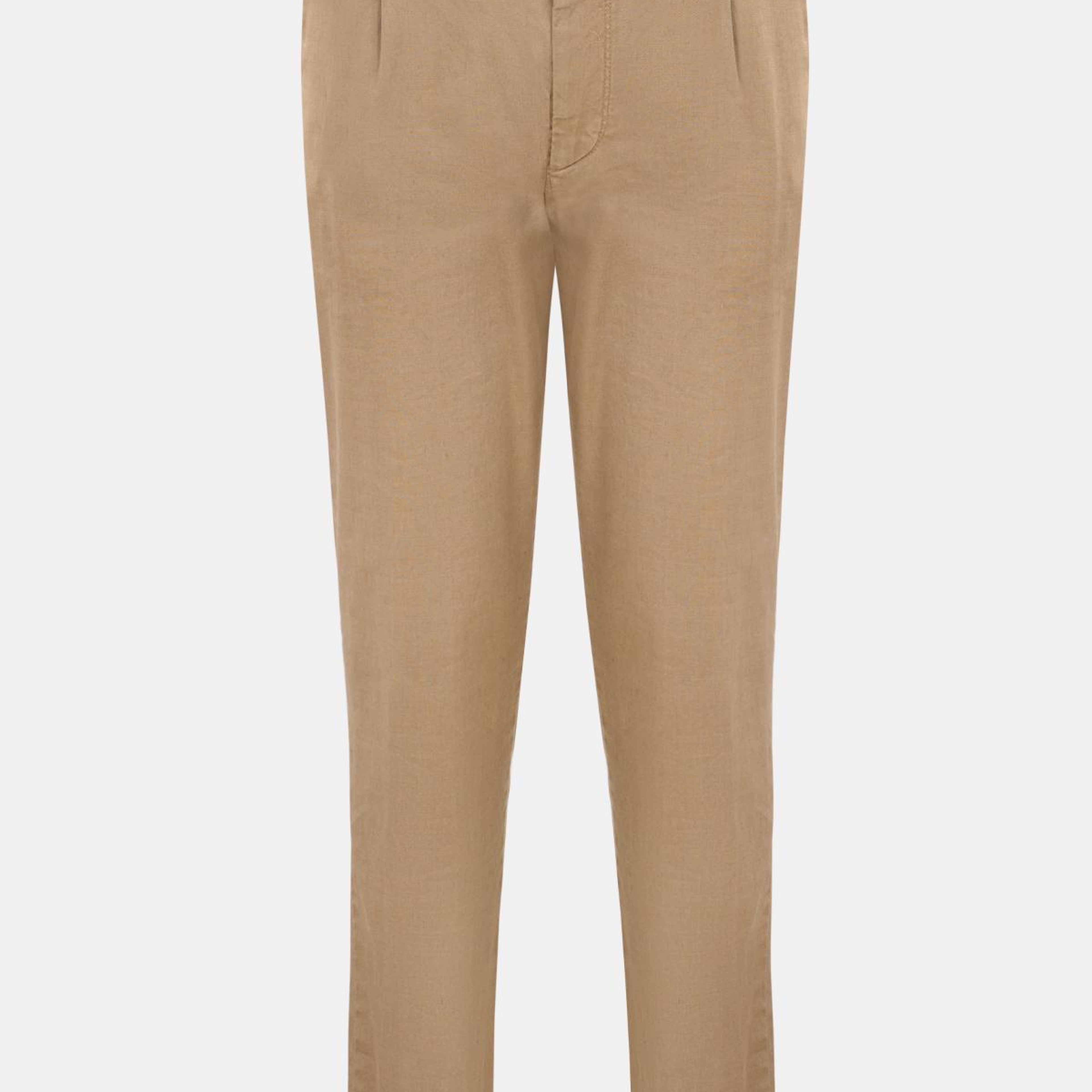 Erkek Bej Keten Chino Pantolon