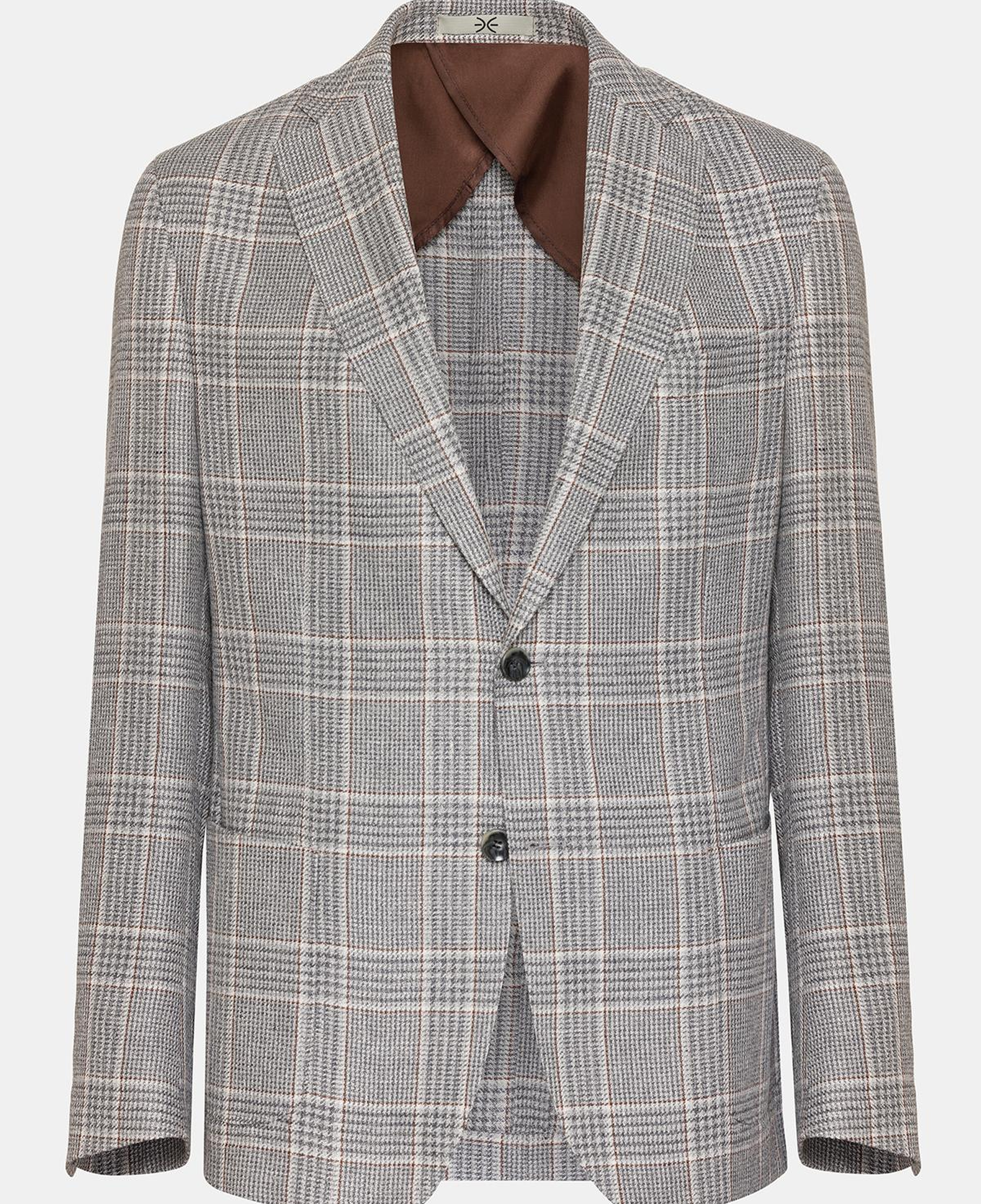 Erkek Gri Vitale Barberis Keten İpek Karışımlı Casual Ceket