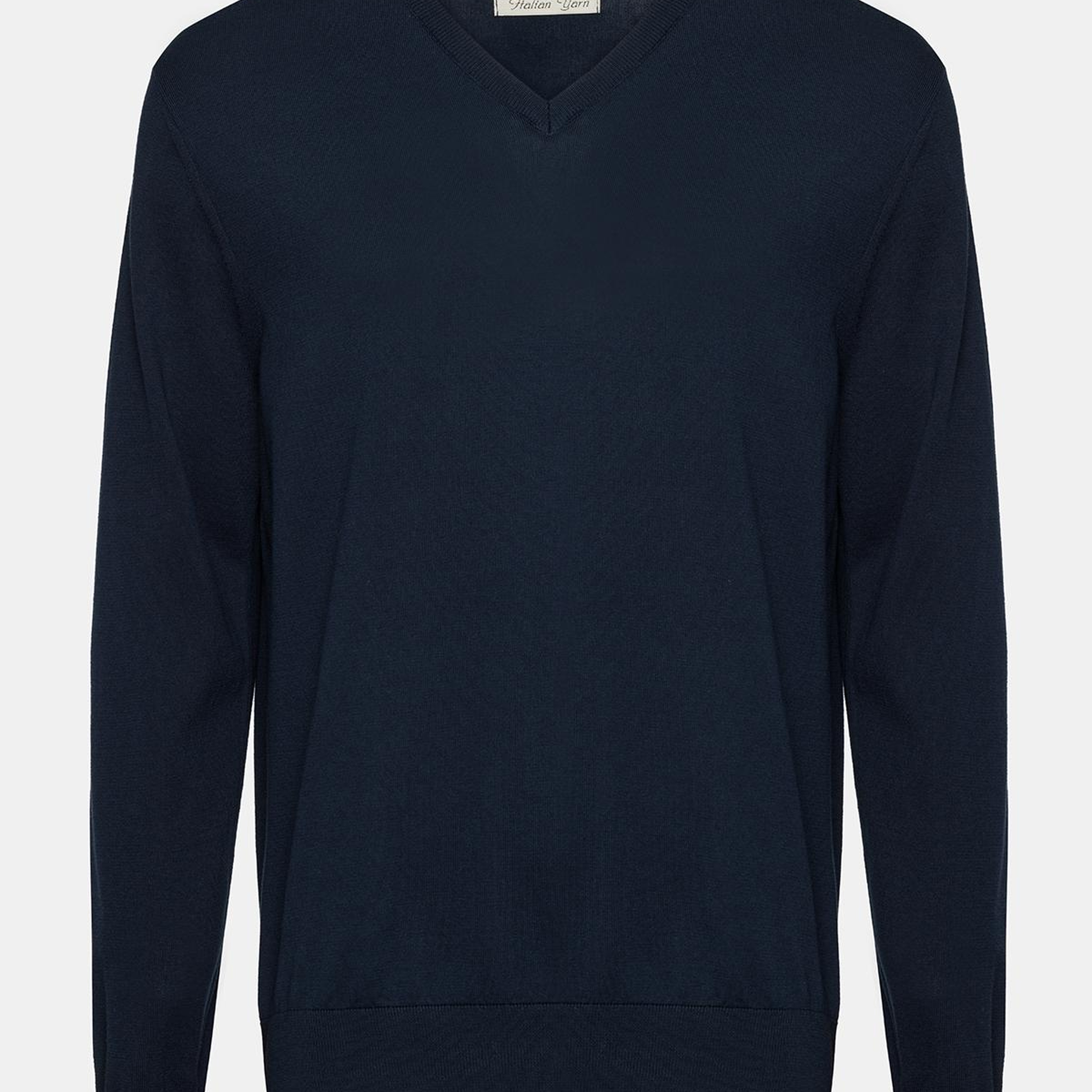 Erkek Lacivert Organik Pamuklu V Yaka Kazak