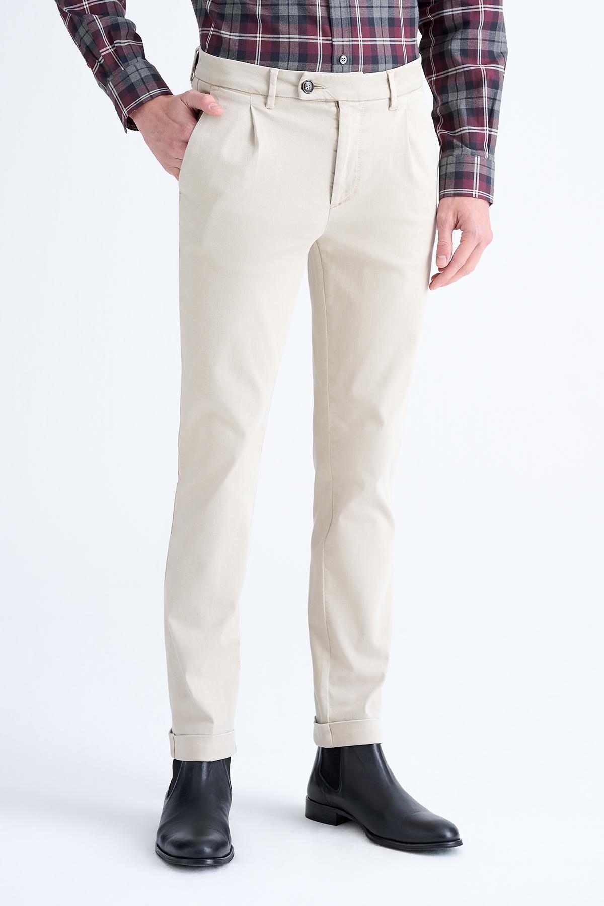 Erkek Bej Chino Pantolon