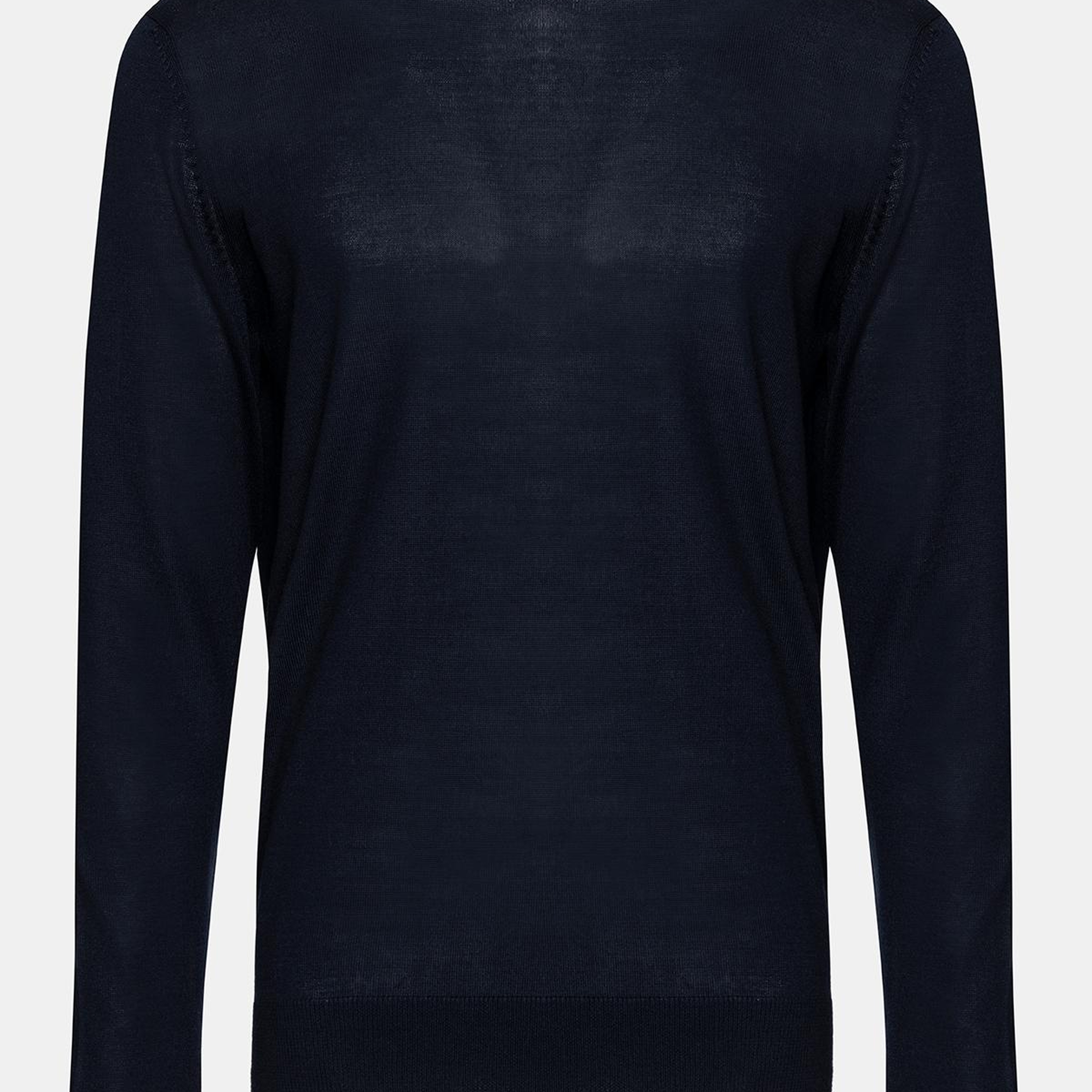 Erkek Lacivert Yün Bisiklet Yaka Kazak