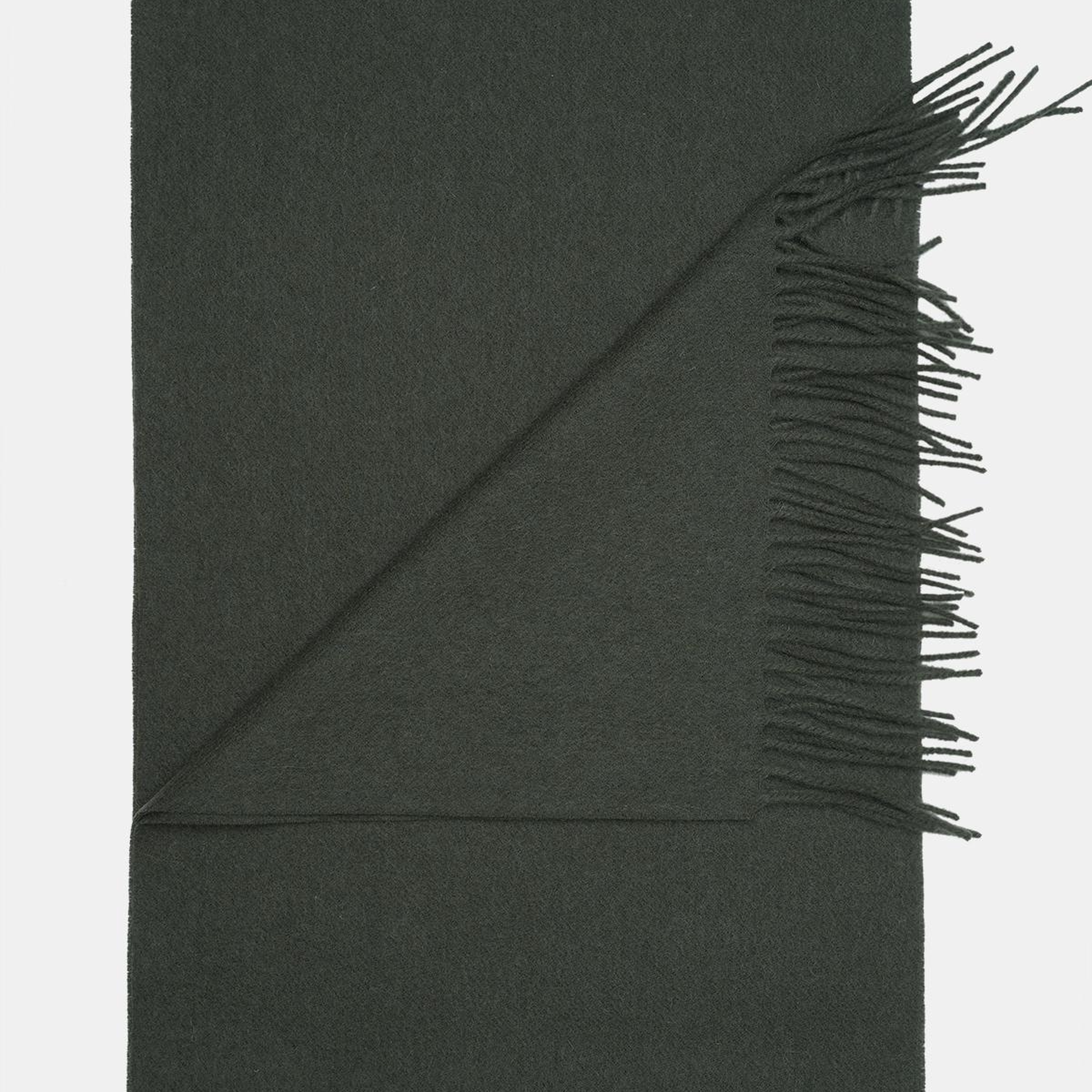 Erkek Koyu Yeşil Yün Kaşkol