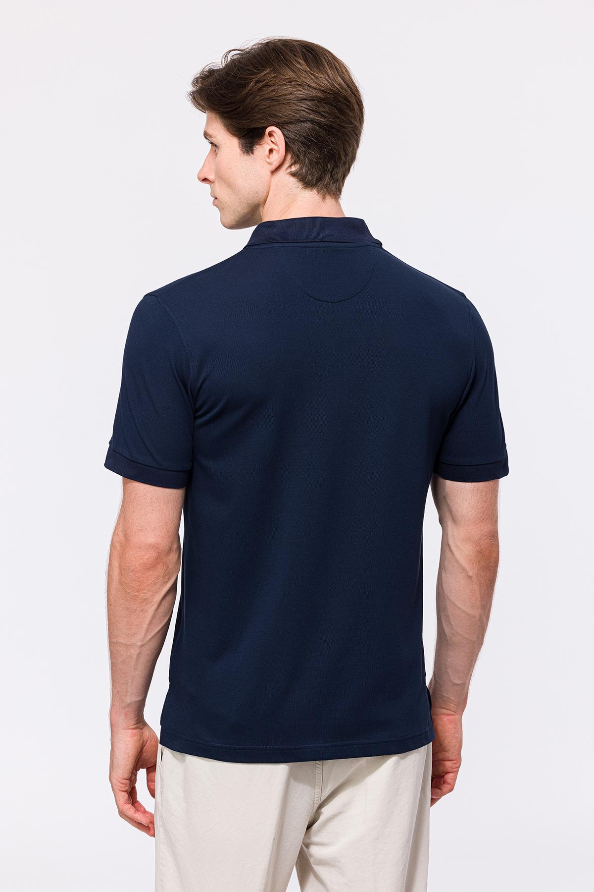 Erkek Lacivert Kısa Kollu Polo Yaka T-Shirt