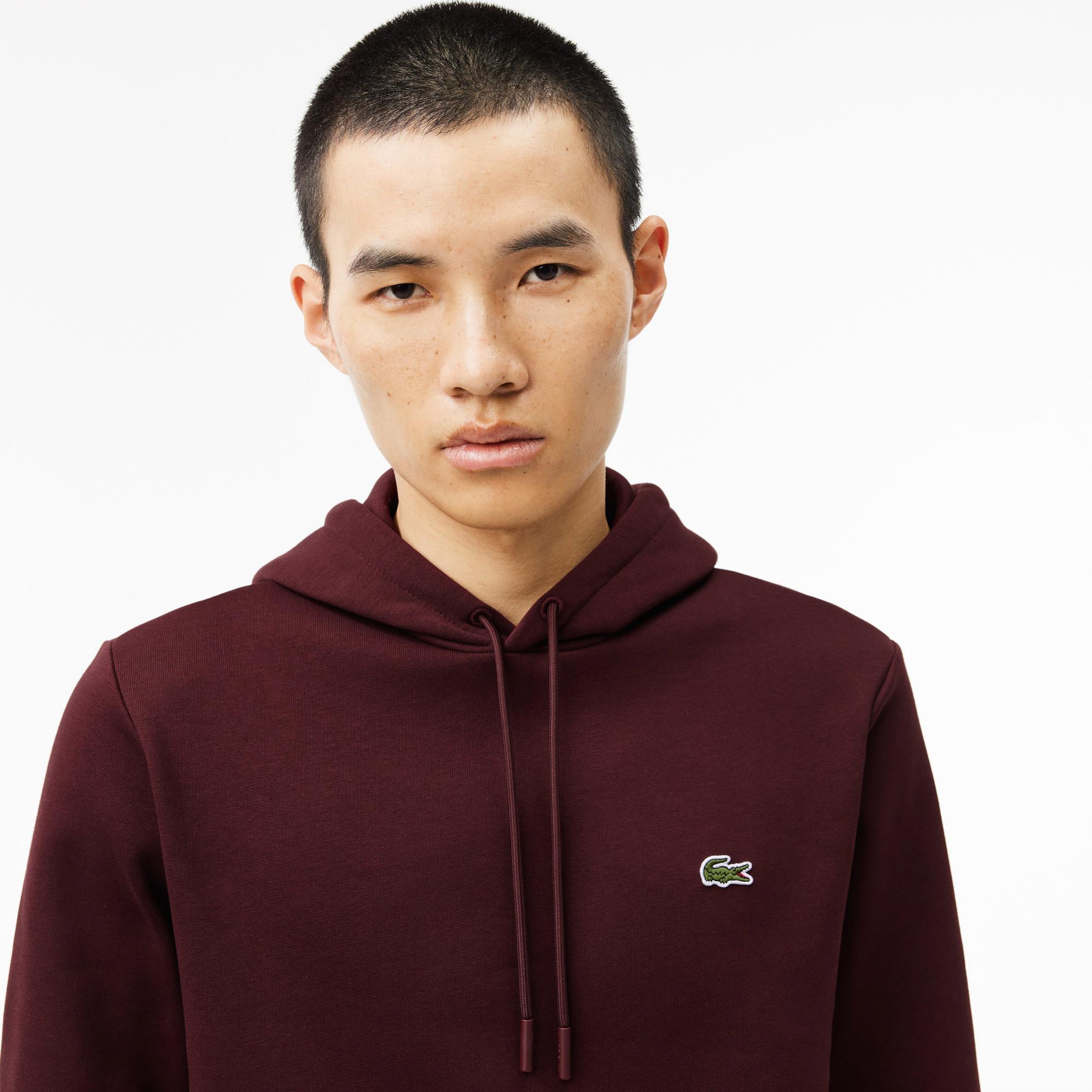Lacoste Erkek Classic Fit Kapüşonlu Bordo Sweatshirt