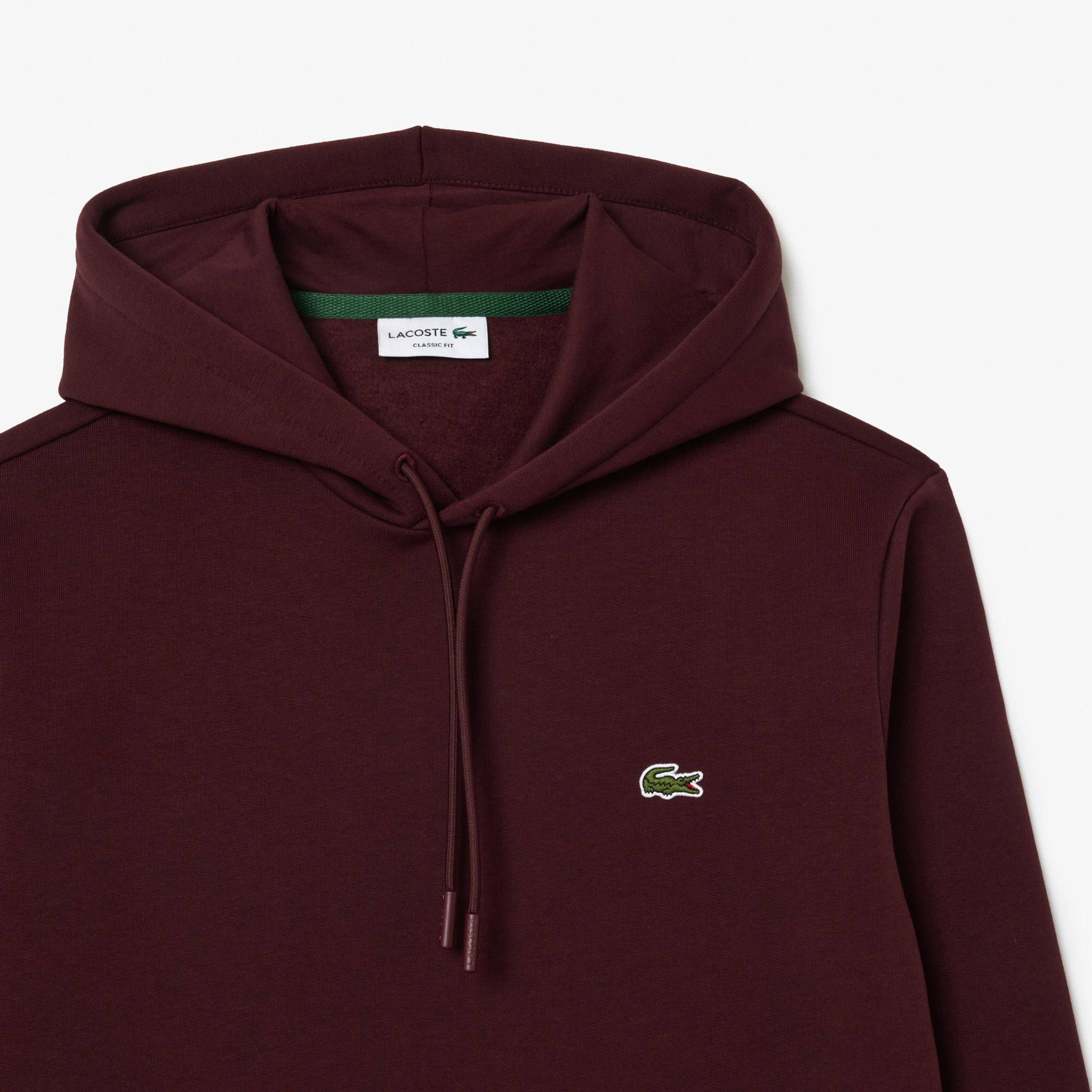 Lacoste Erkek Classic Fit Kapüşonlu Bordo Sweatshirt