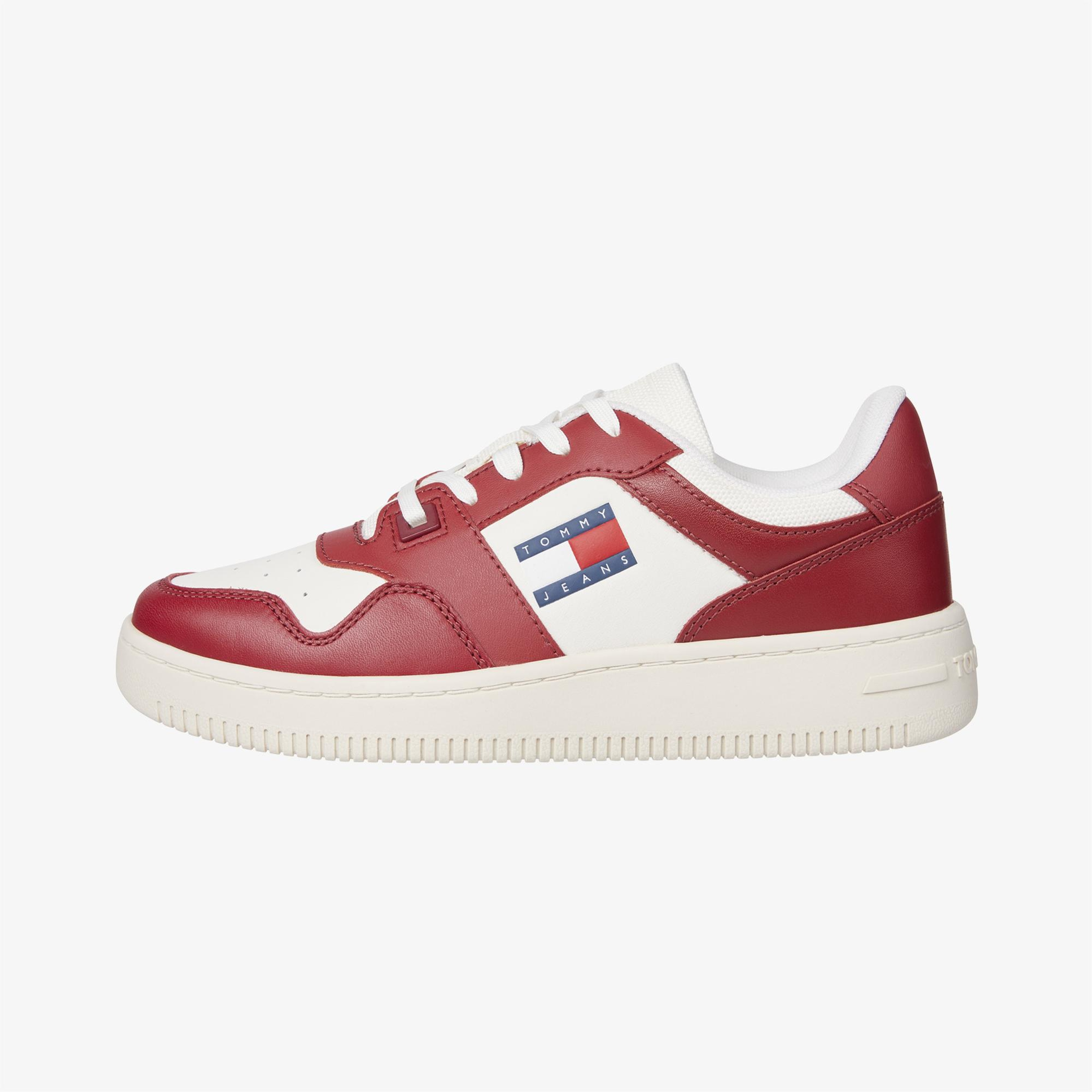 Tommy Hilfiger Jeans Cupsole Leather Kadın Kırmızı Spor Ayakkabı