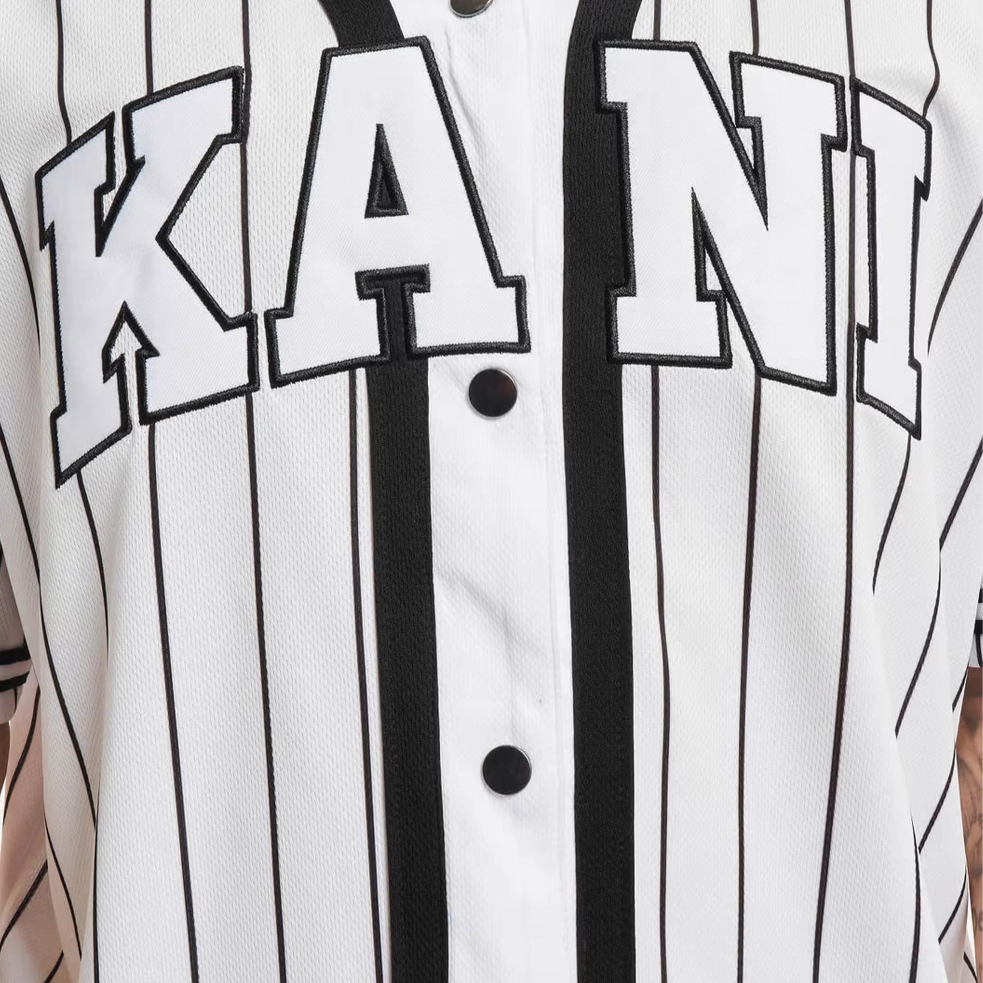 Karl Kani Serif Pinstripe Baseball Erkek Beyaz Gömlek