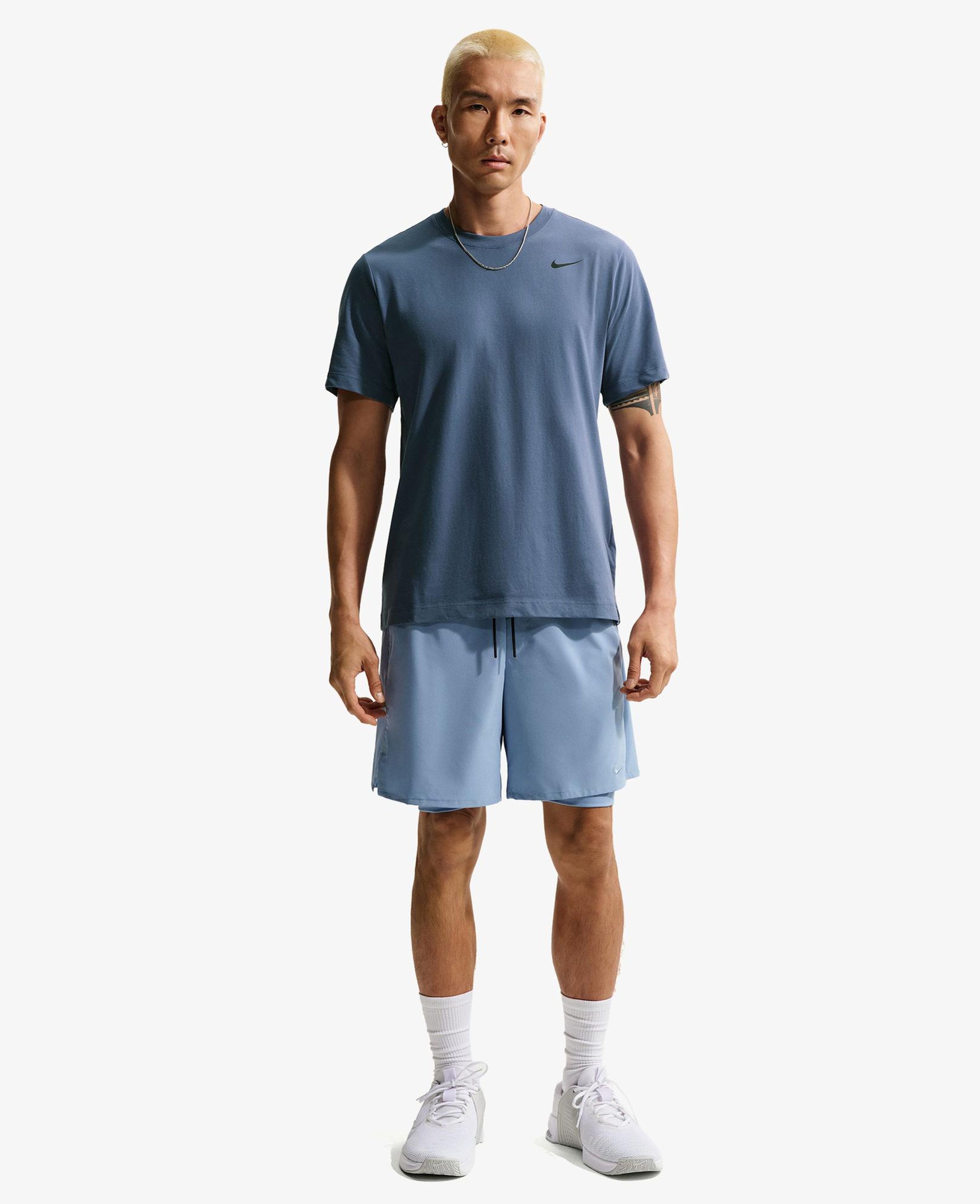 Nike Dri-Fit Crew Solid Erkek Mavi T-Shirt