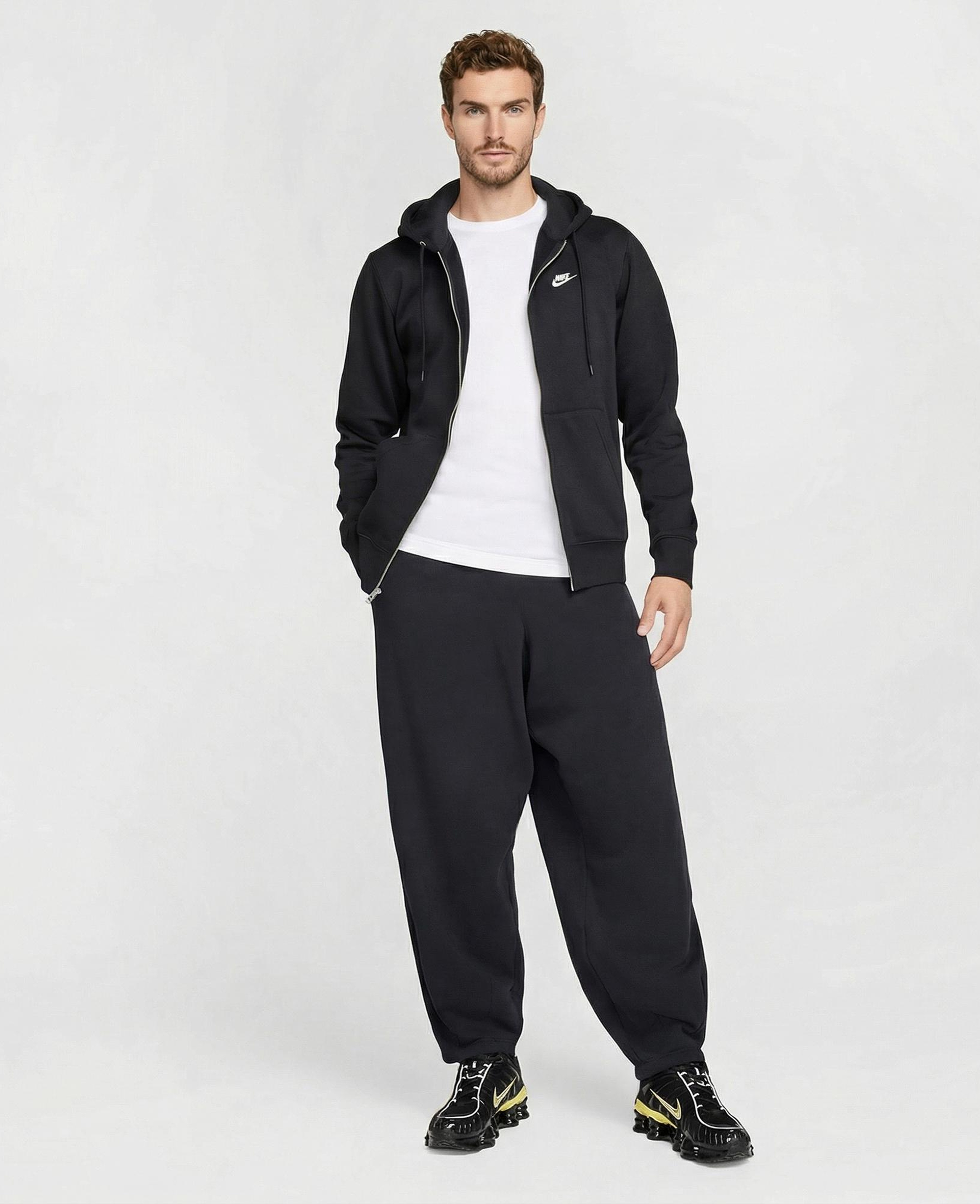 Nike Club Erkek Siyah Kapüşonlu Hoodie