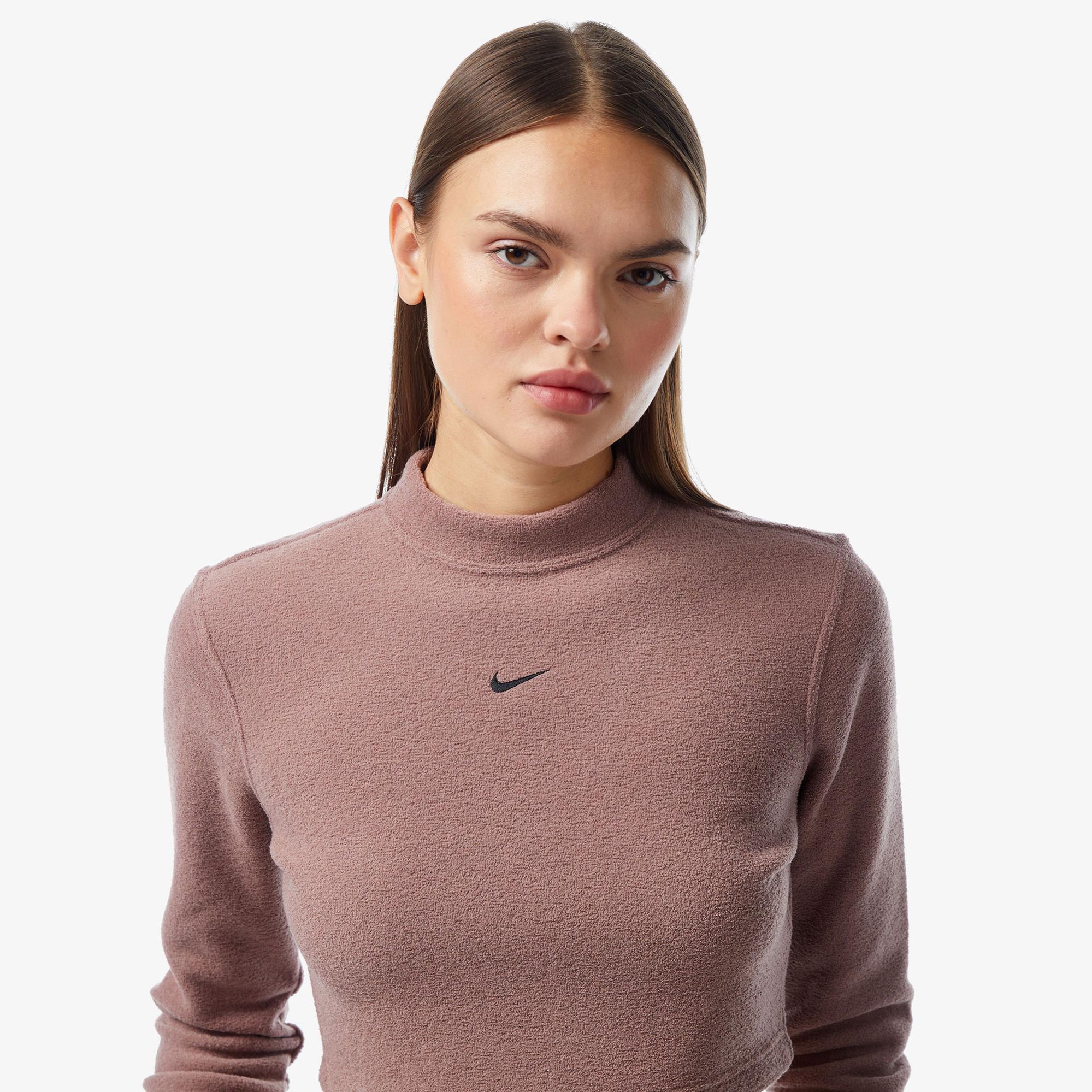 Nike Sportswear Phoenix Plush Kadın Pembe Crop T-Shirt