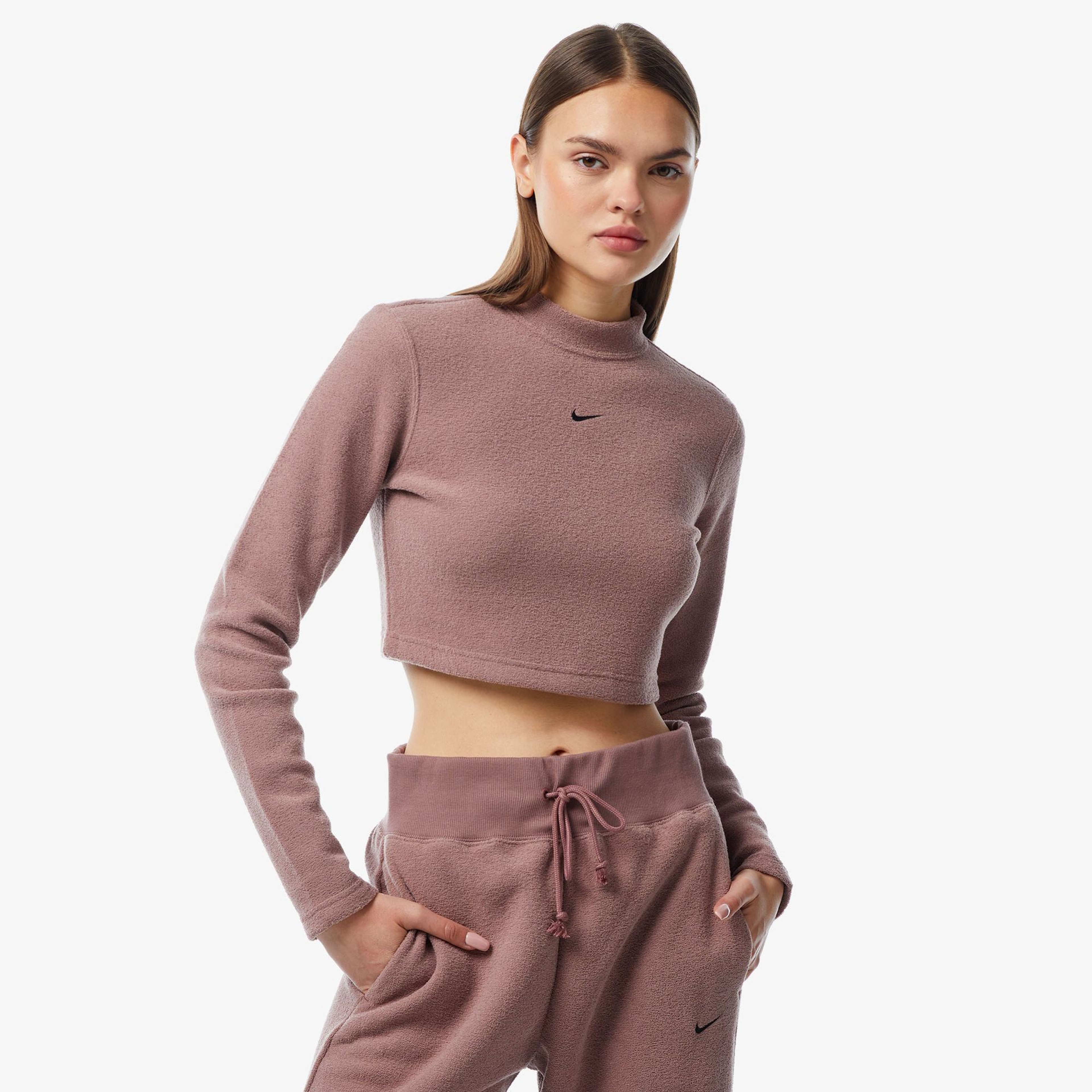 Nike Sportswear Phoenix Plush Kadın Pembe Crop T-Shirt
