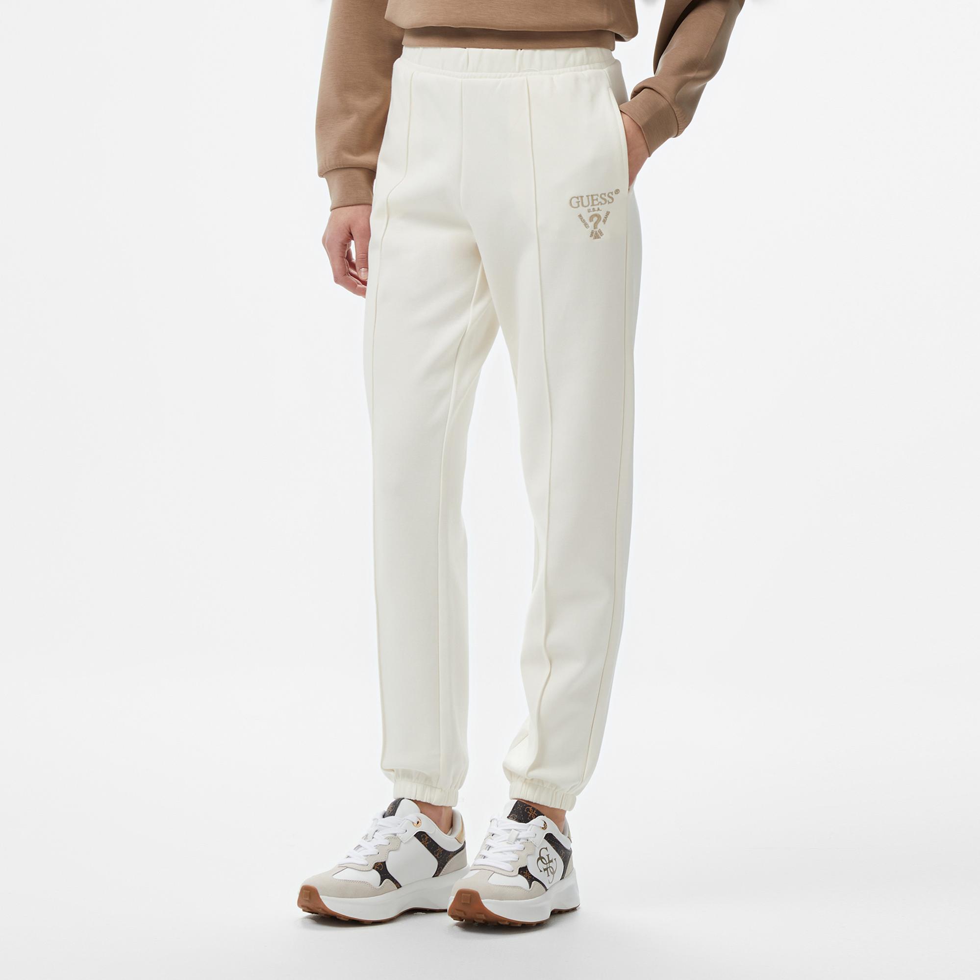 Guess Roberta Fleece Kadın Beyaz Eşofman Altı