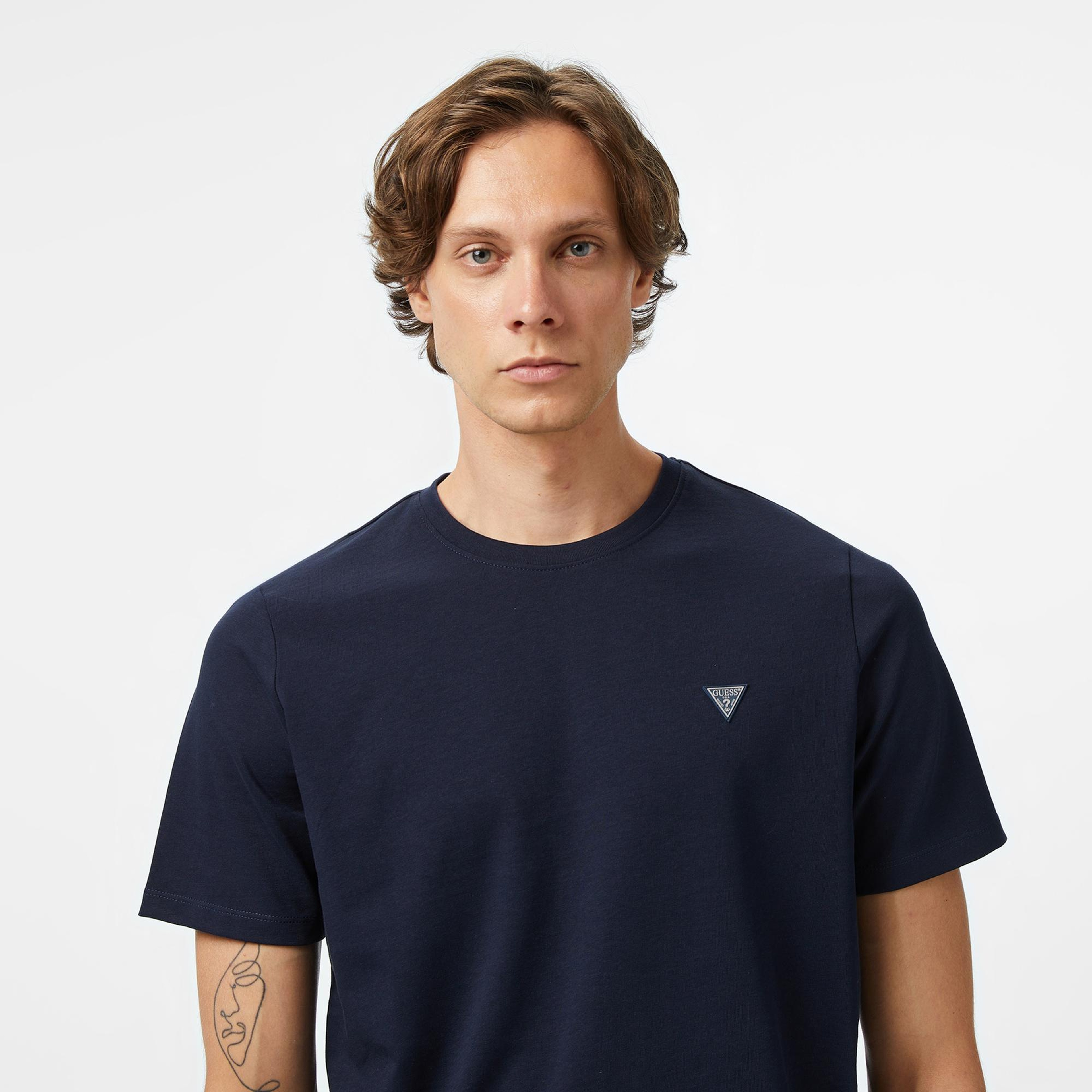 Guess Patch Regular Fit Erkek Lacivert T-Shirt