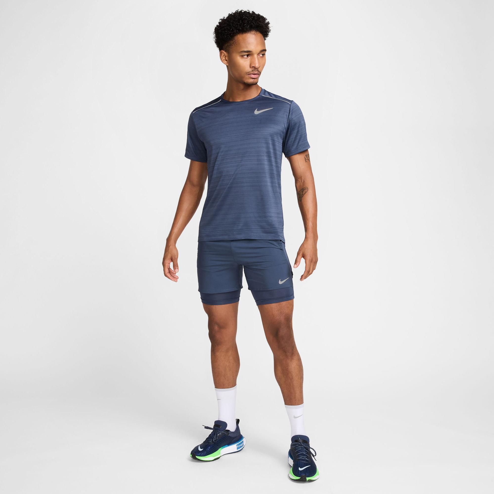 Nike Dri-Fit Stride 13 cm Hybrid Erkek Mavi Şort