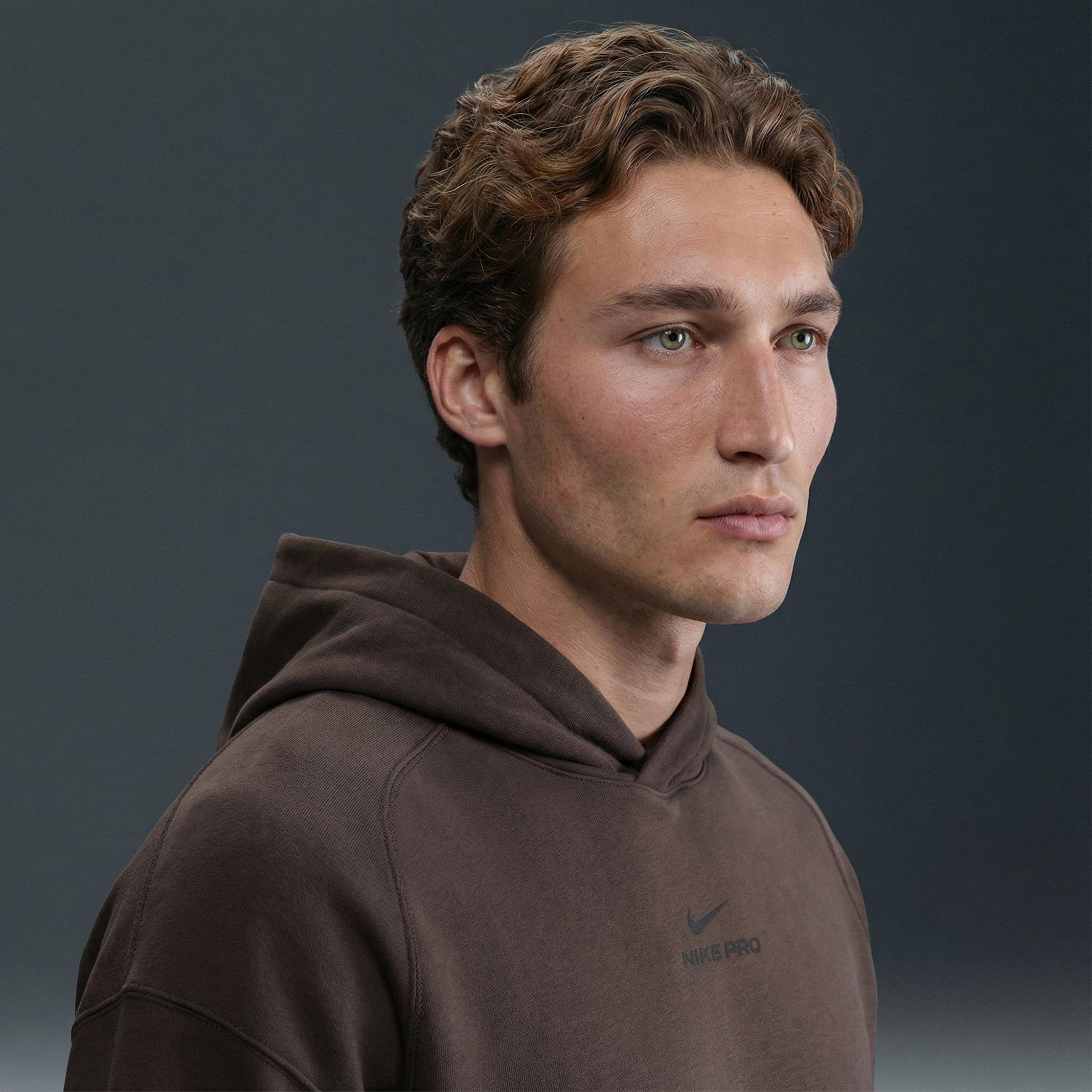 Nike Pro Dri-Fit Midlayer Erkek Kahverengi Hoodie