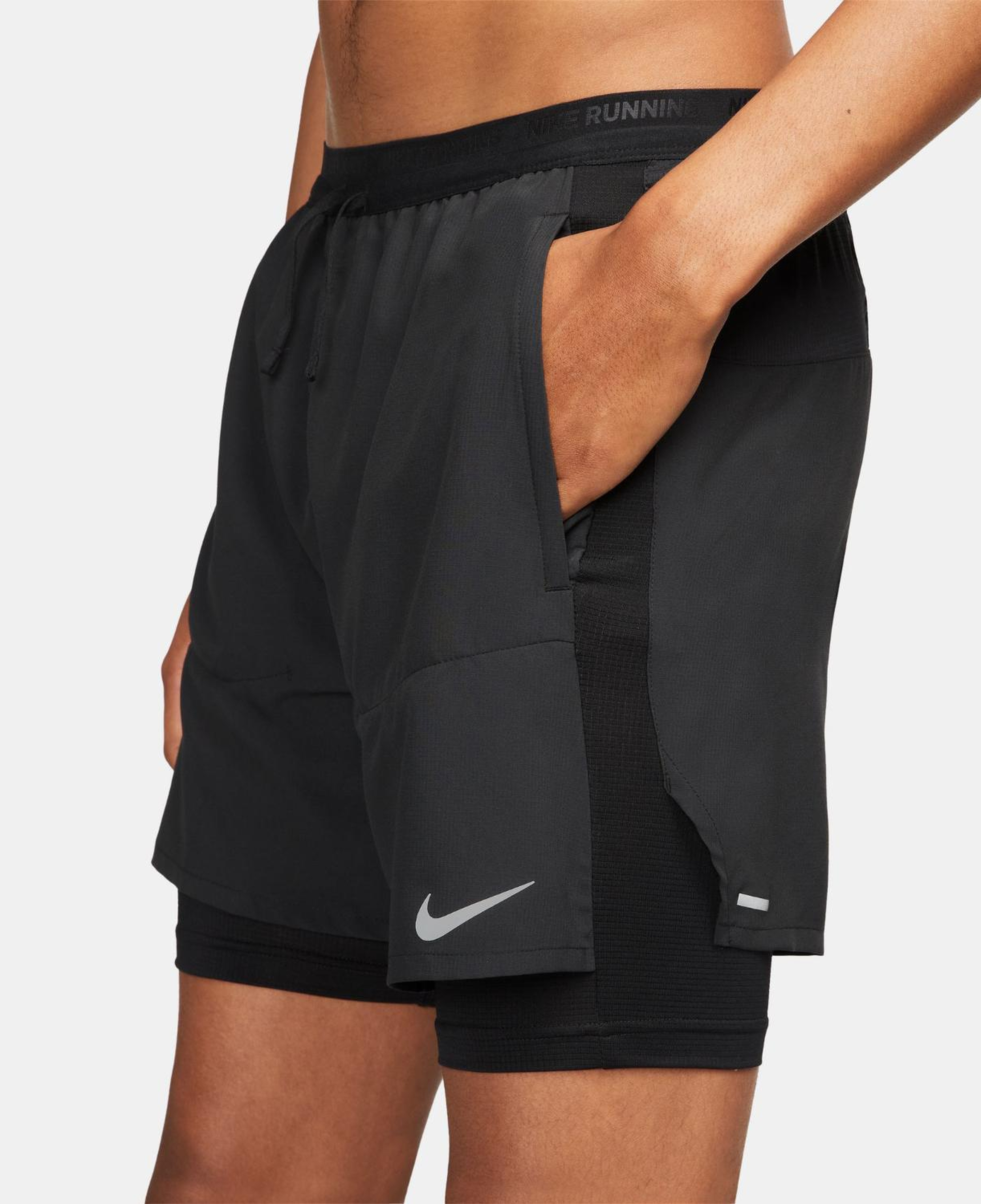 Nike Dri-Fit Stride 13 cm Hybrid Erkek Siyah Şort