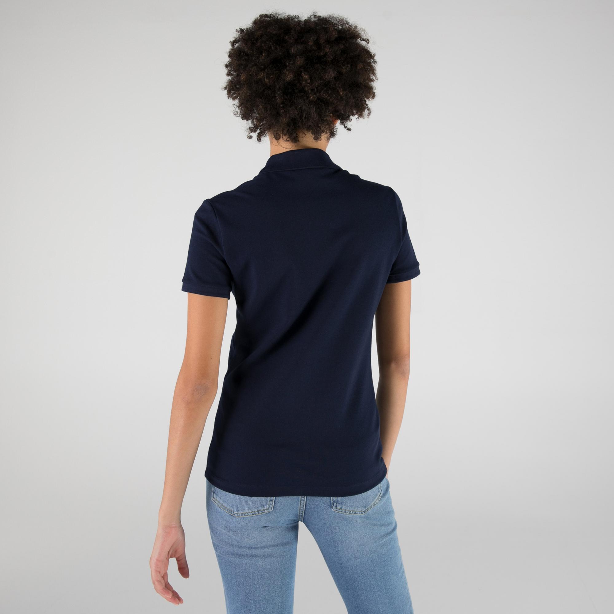 Lacoste L.12.D Kadın Slim Fit Lacivert Polo