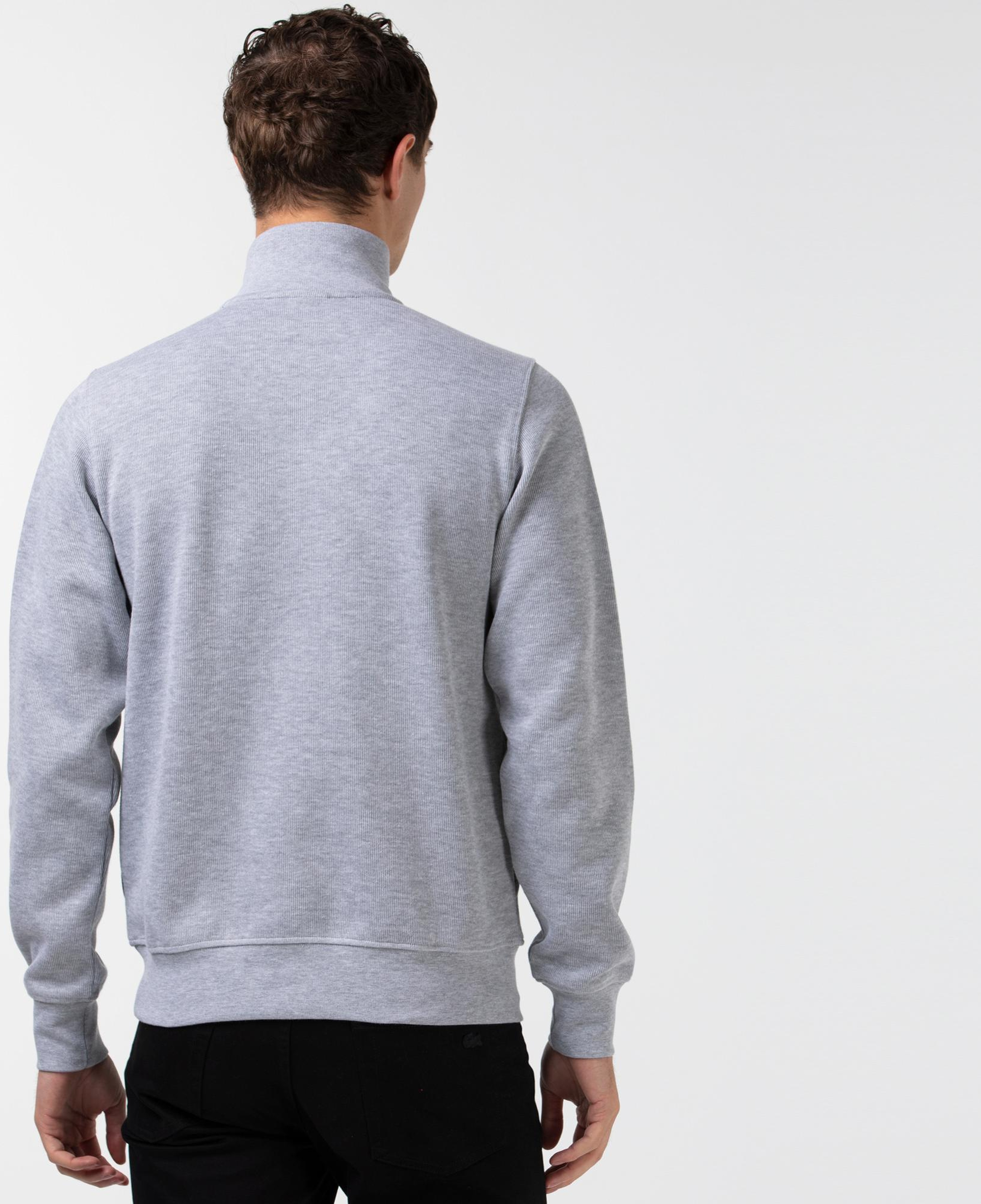 Erkek Classic Fit Yarım Fermuarlı Gri Sweatshirt