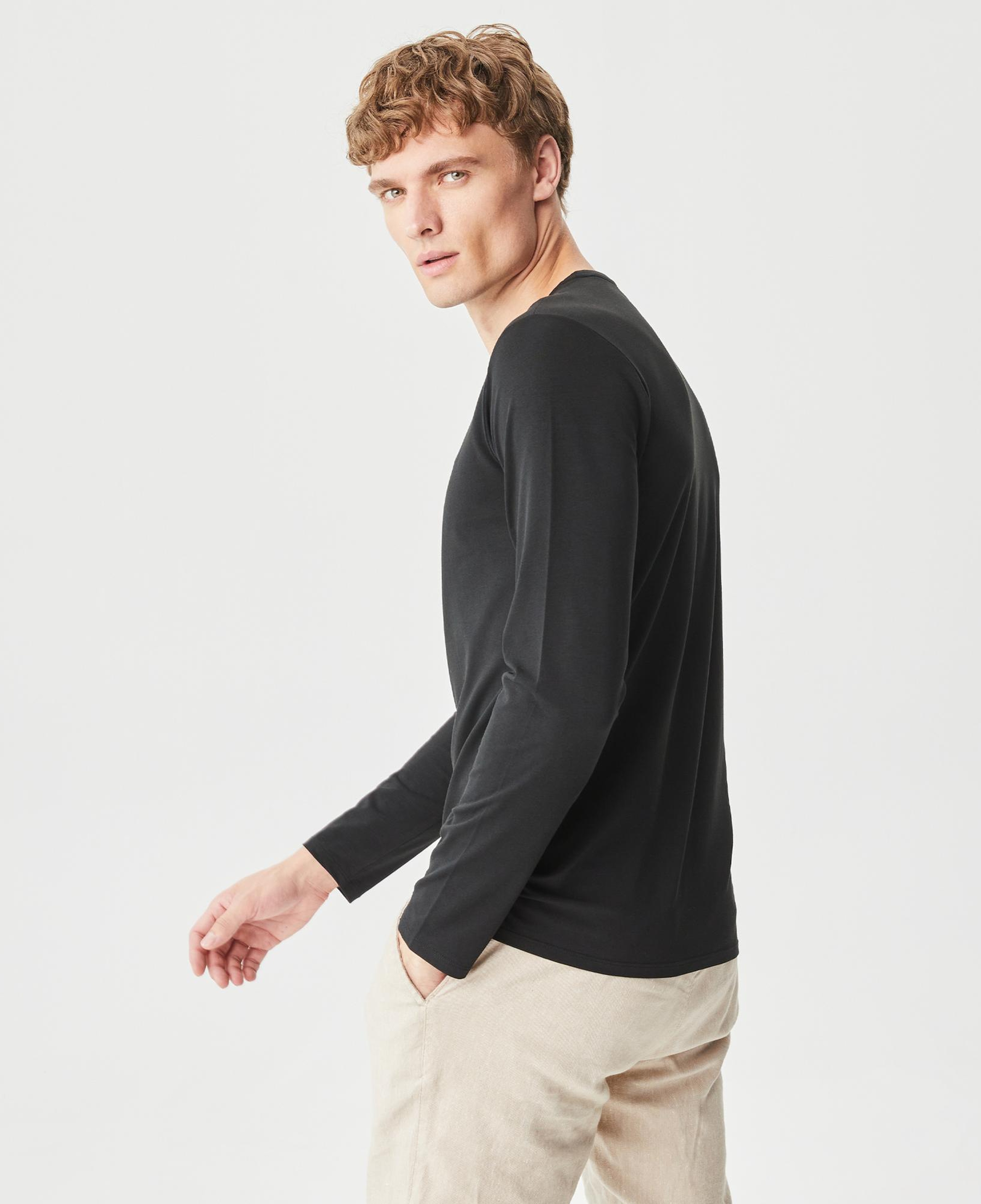 Lacoste Erkek Regular Fit Uzun Kollu Bisiklet Yaka Siyah T-Shirt