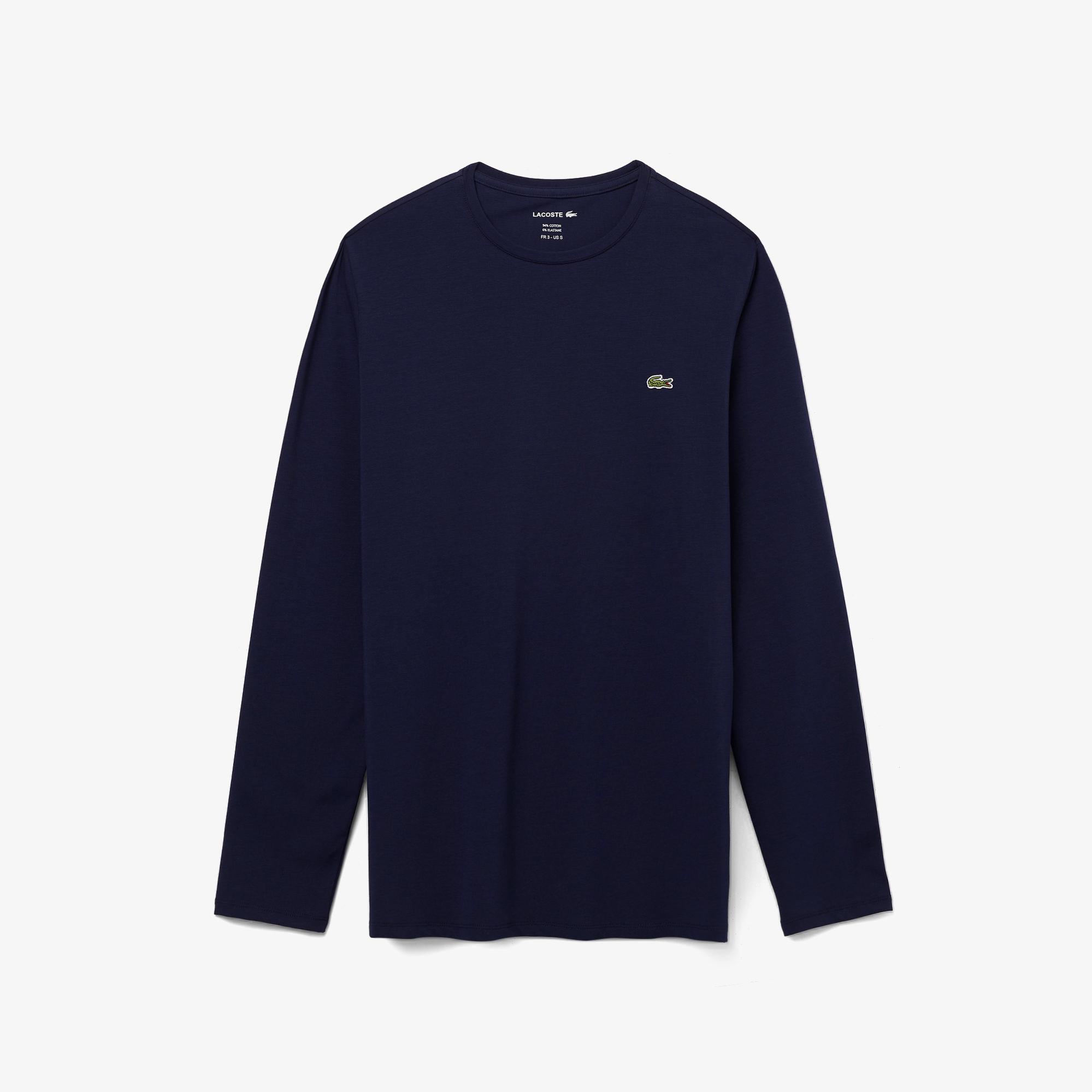 Lacoste Erkek Regular Fit Uzun Kollu Bisiklet Yaka Lacivert T-Shirt