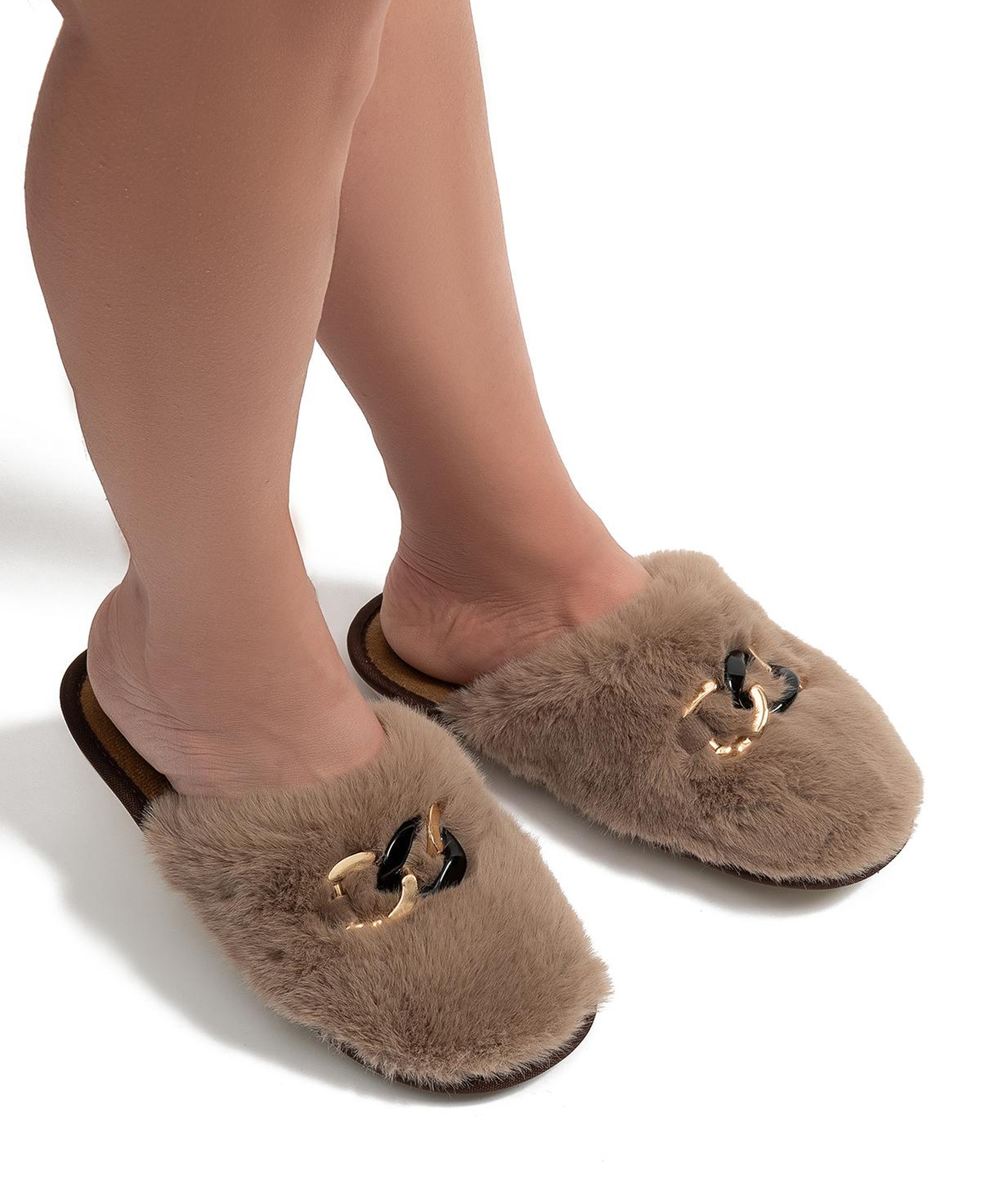 Perla Peluş Kadın Ev Terliği Bej 37/41