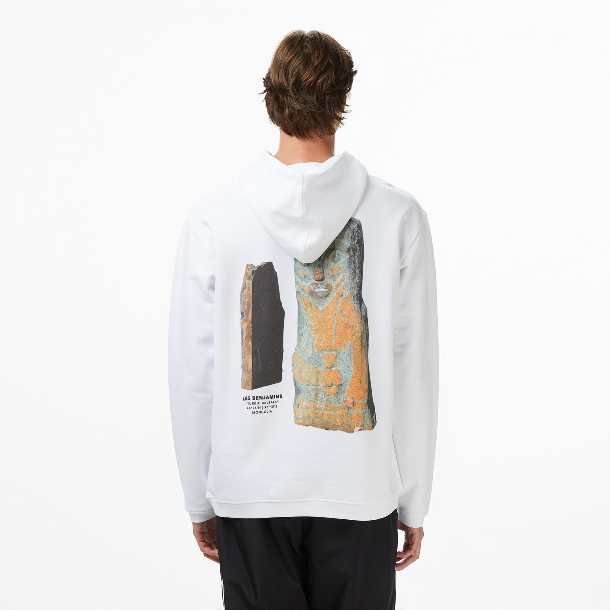 Les Benjamins 004 Erkek Beyaz Sweatshirt
