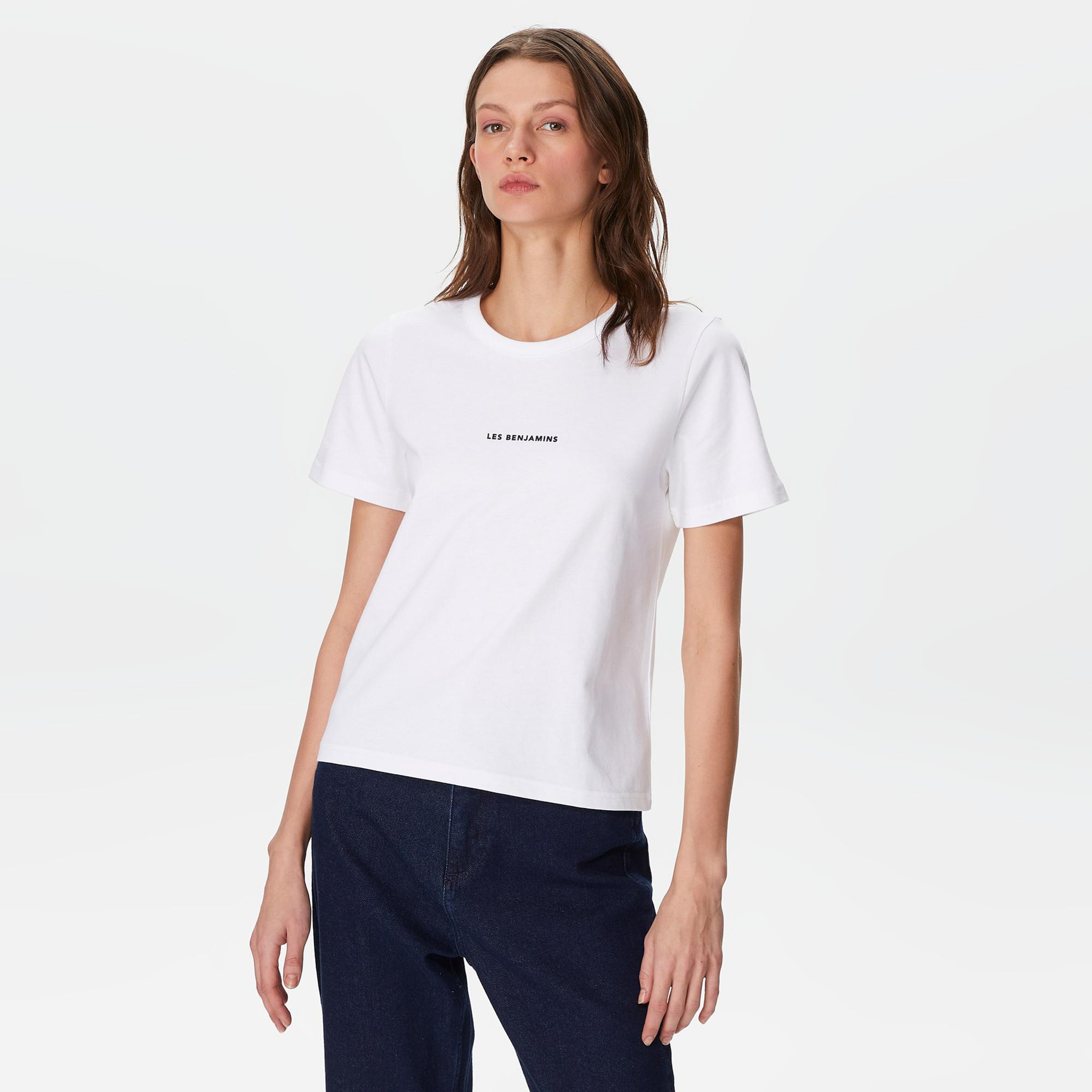 Les Benjamins Regular 402 Kadın Beyaz T-Shirt