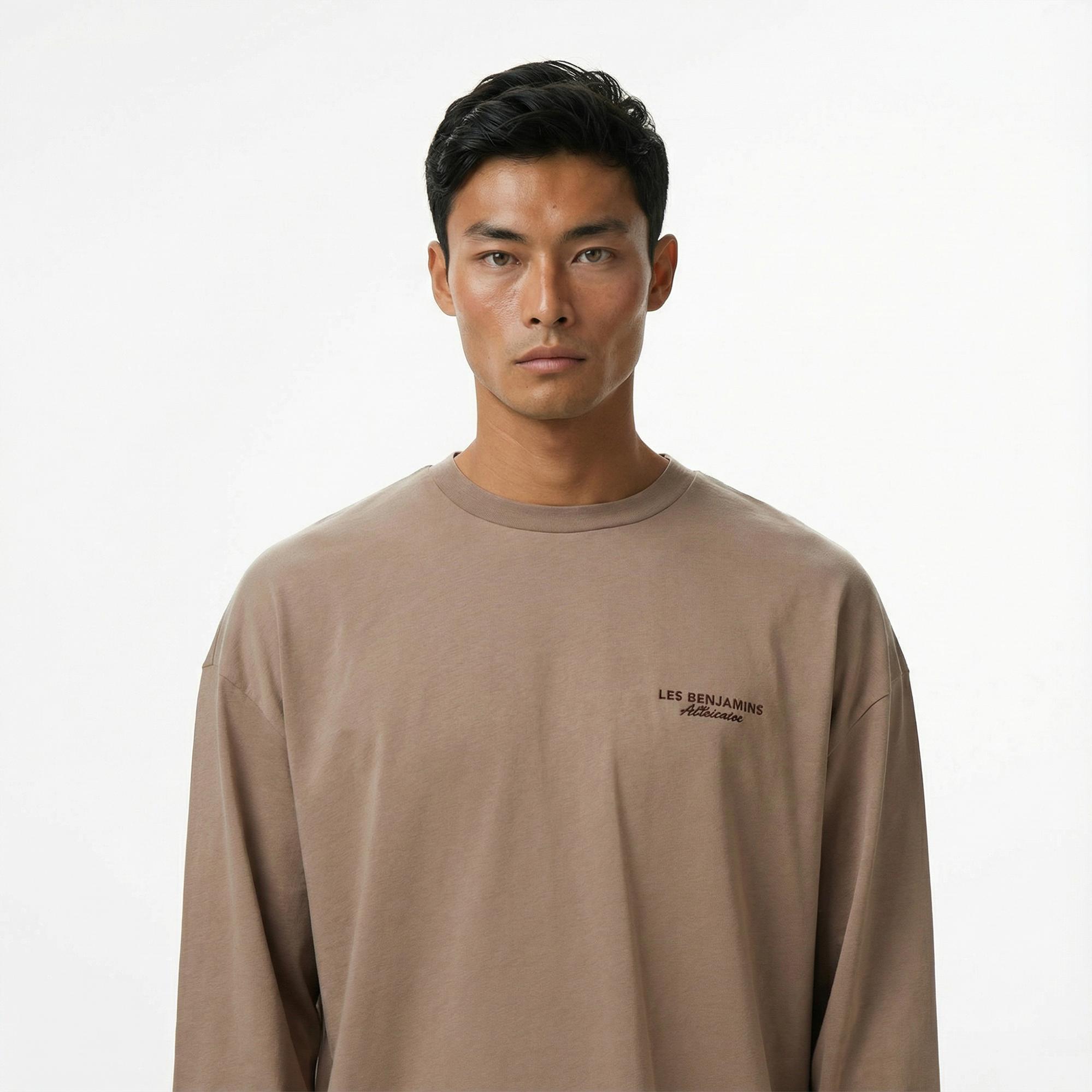 Les Benjamins 002 Erkek Bej T-Shirt