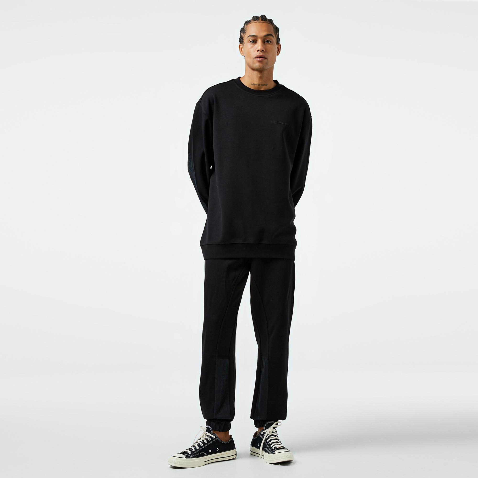 Les Benjamins 403 Erkek Siyah Sweatshirt
