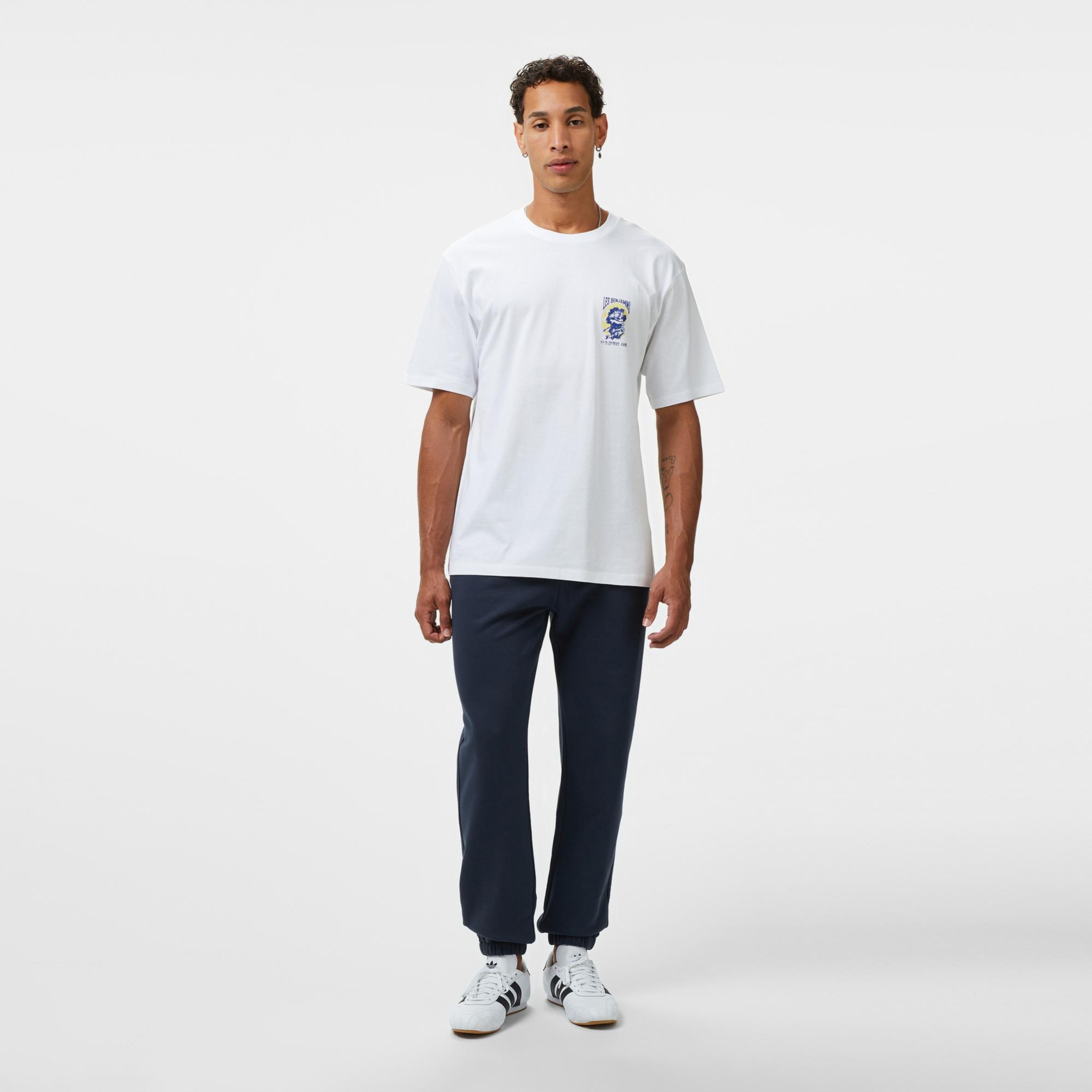Les Benjamins Relaxed 022 Erkek Beyaz T-Shirt