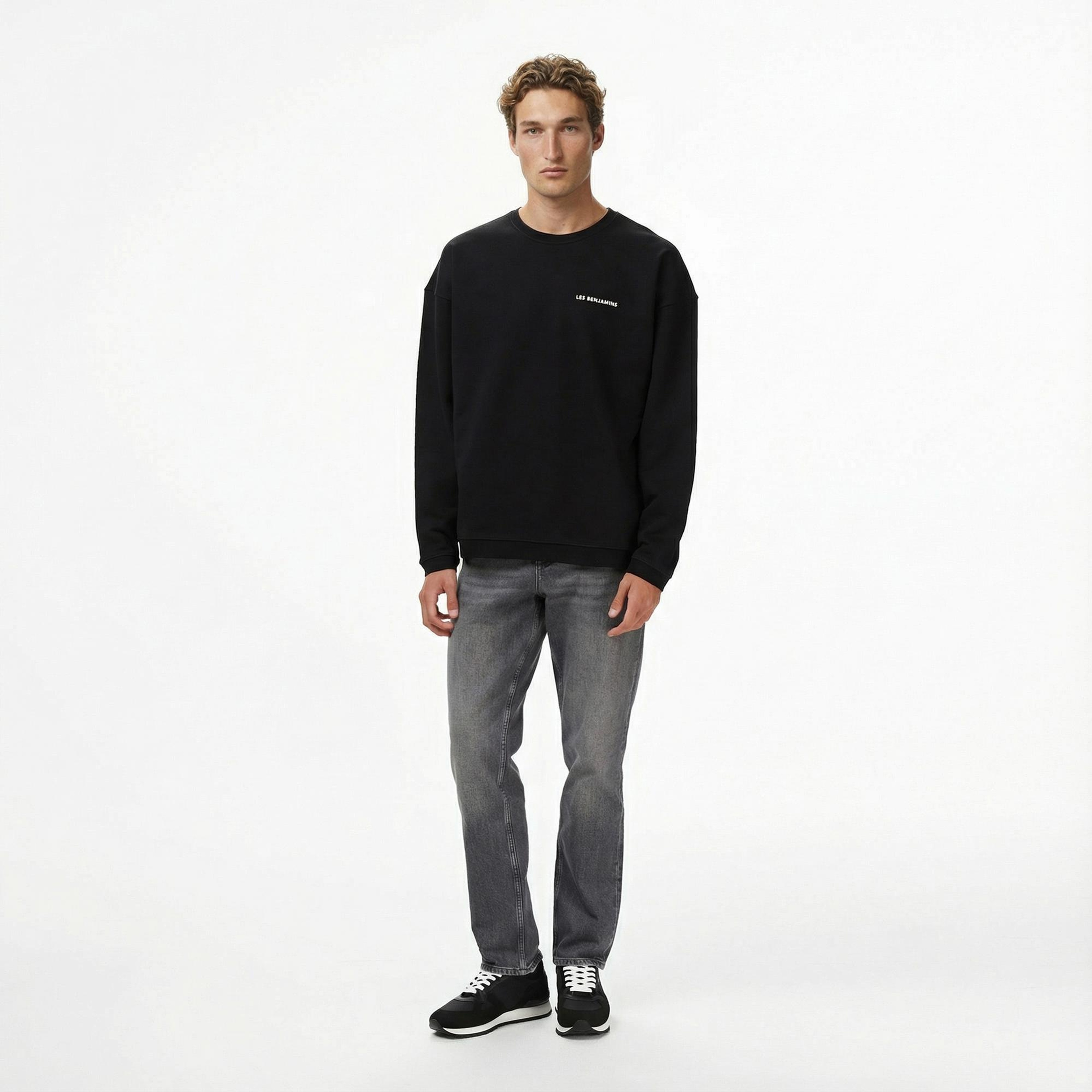Les Benjamins 005 Erkek Siyah Sweatshirt