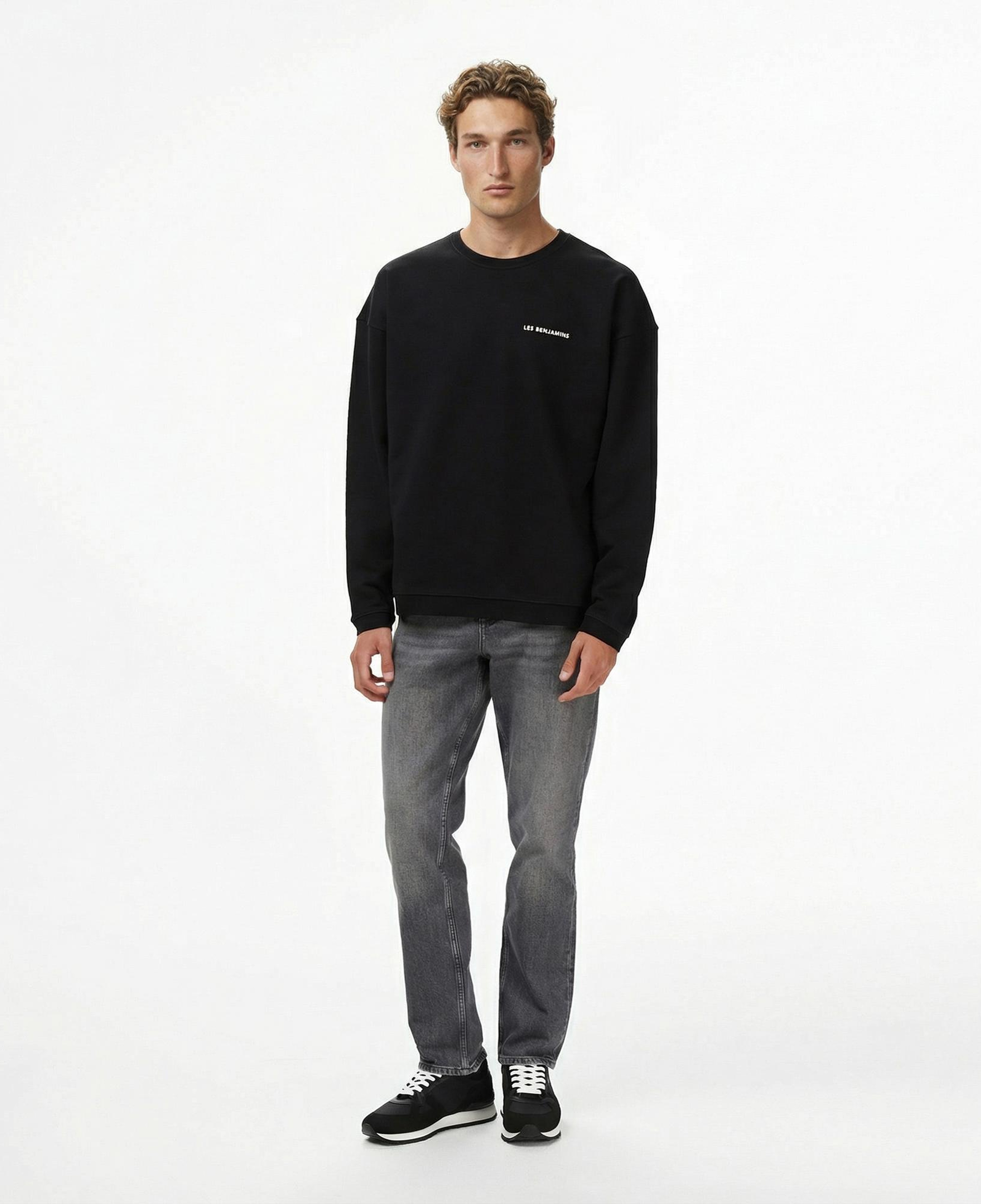 Les Benjamins 005 Erkek Siyah Sweatshirt
