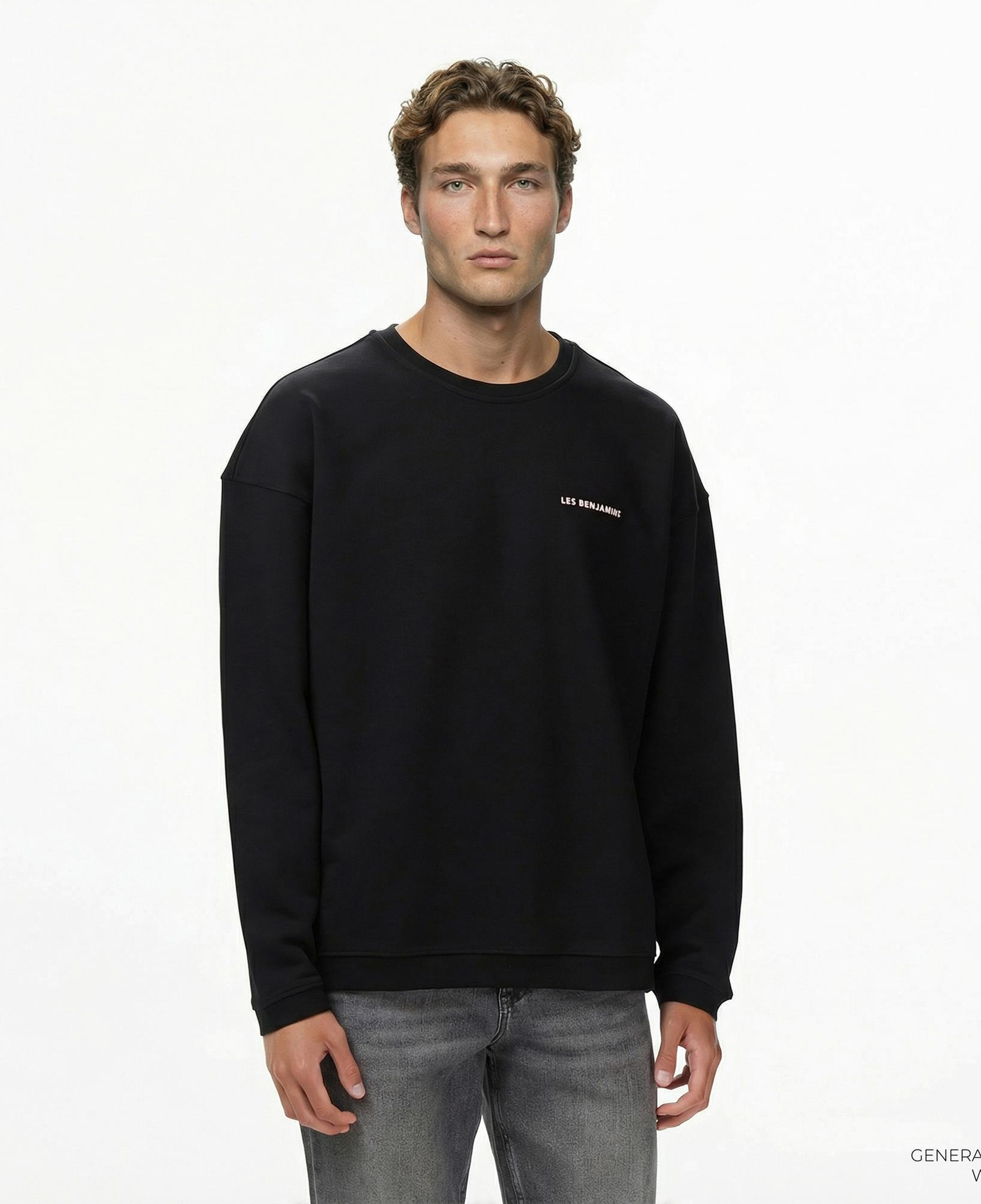 Les Benjamins 005 Erkek Siyah Sweatshirt