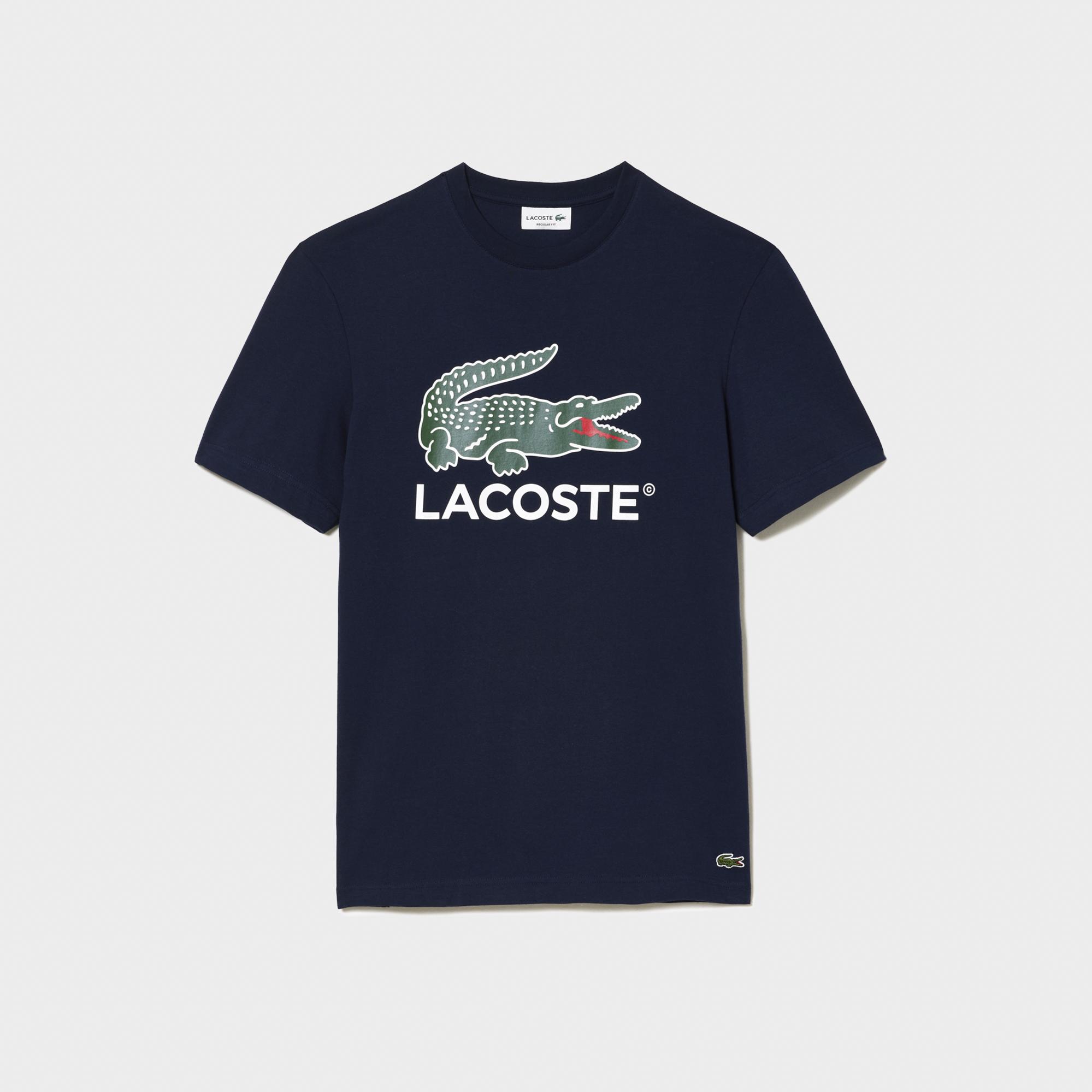 Lacoste Erkek Regular Fit Bisiklet Yaka Baskılı Lacivert T-Shirt