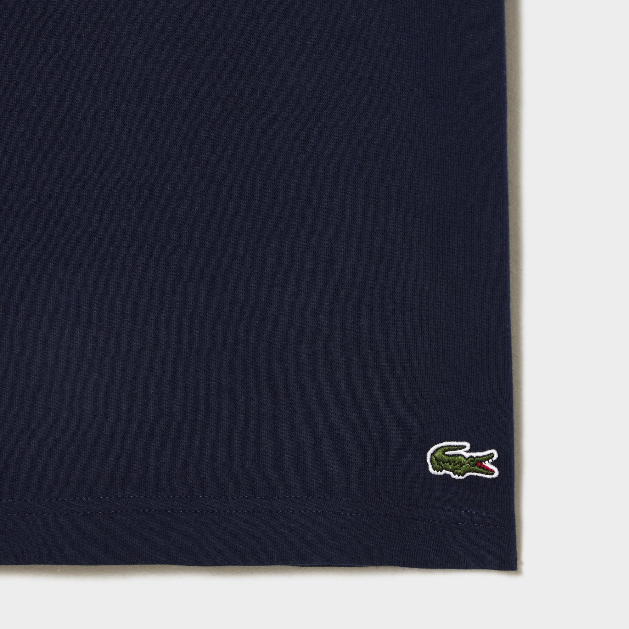 Lacoste Erkek Regular Fit Bisiklet Yaka Baskılı Lacivert T-Shirt