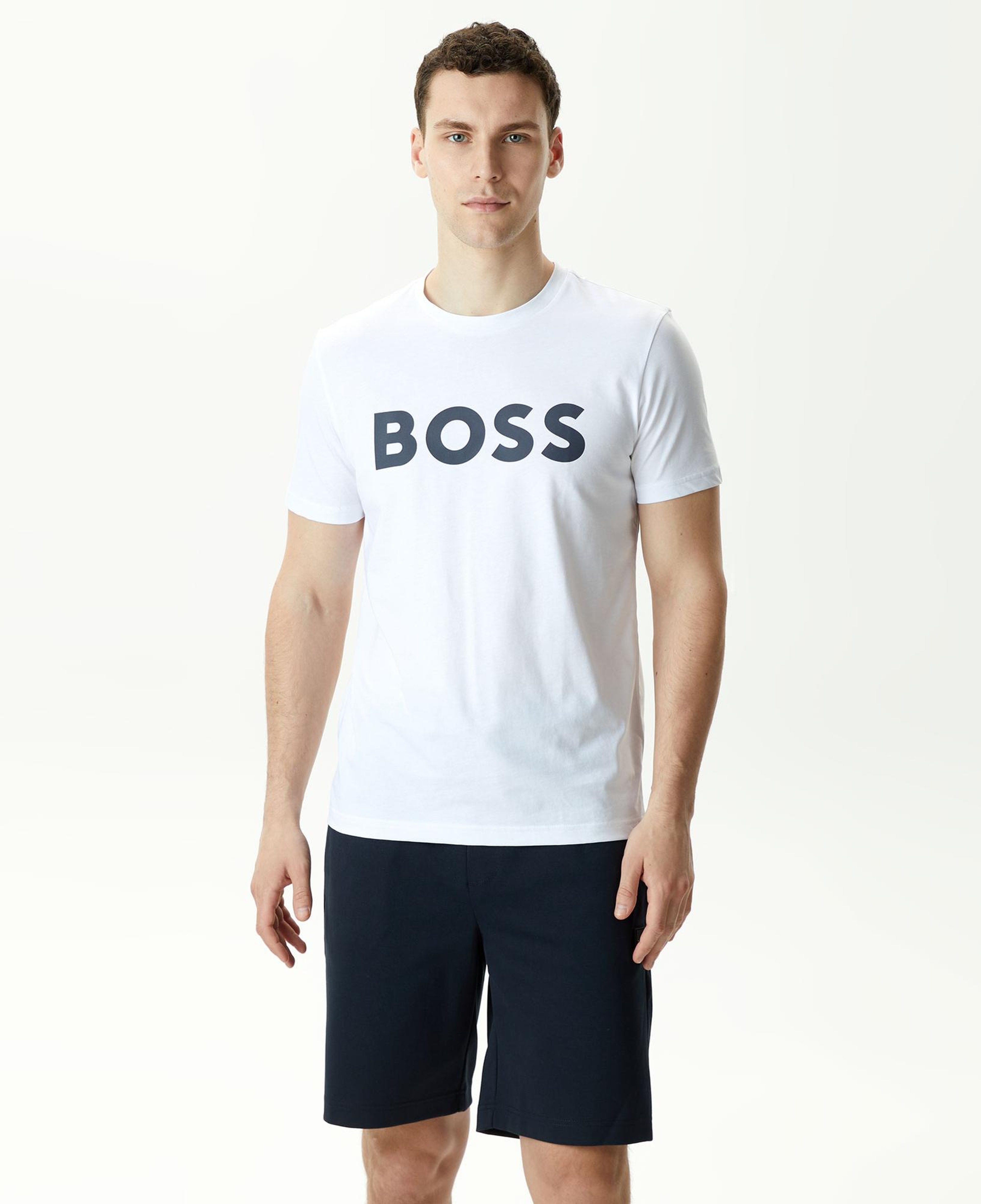 Boss Thinking Erkek Beyaz T-Shirt
