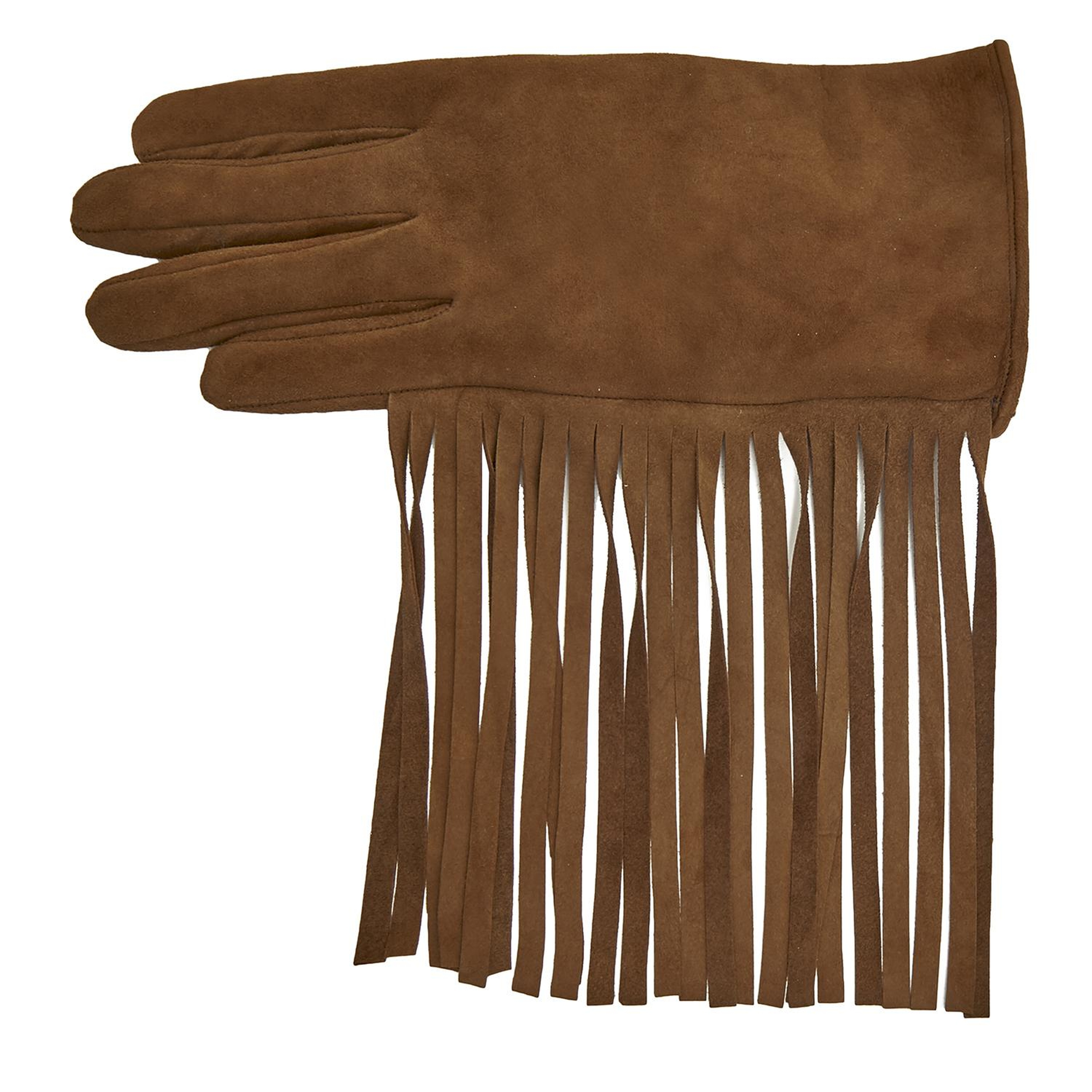 Kahve Kadın Püsküllü Süet Eldiven