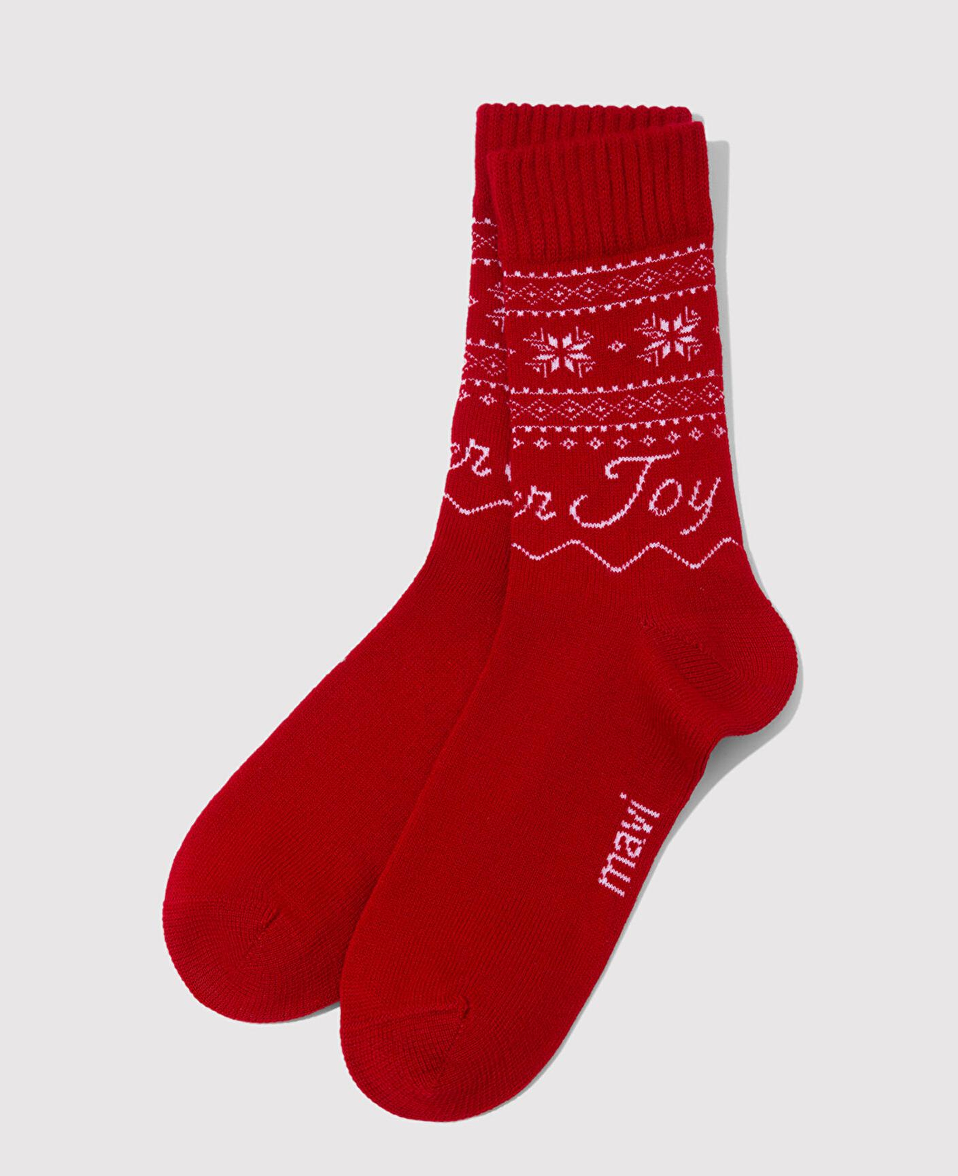 Mavi Yılbaşı Temalı Kırmızı Bot Çorabı 0912131-32421