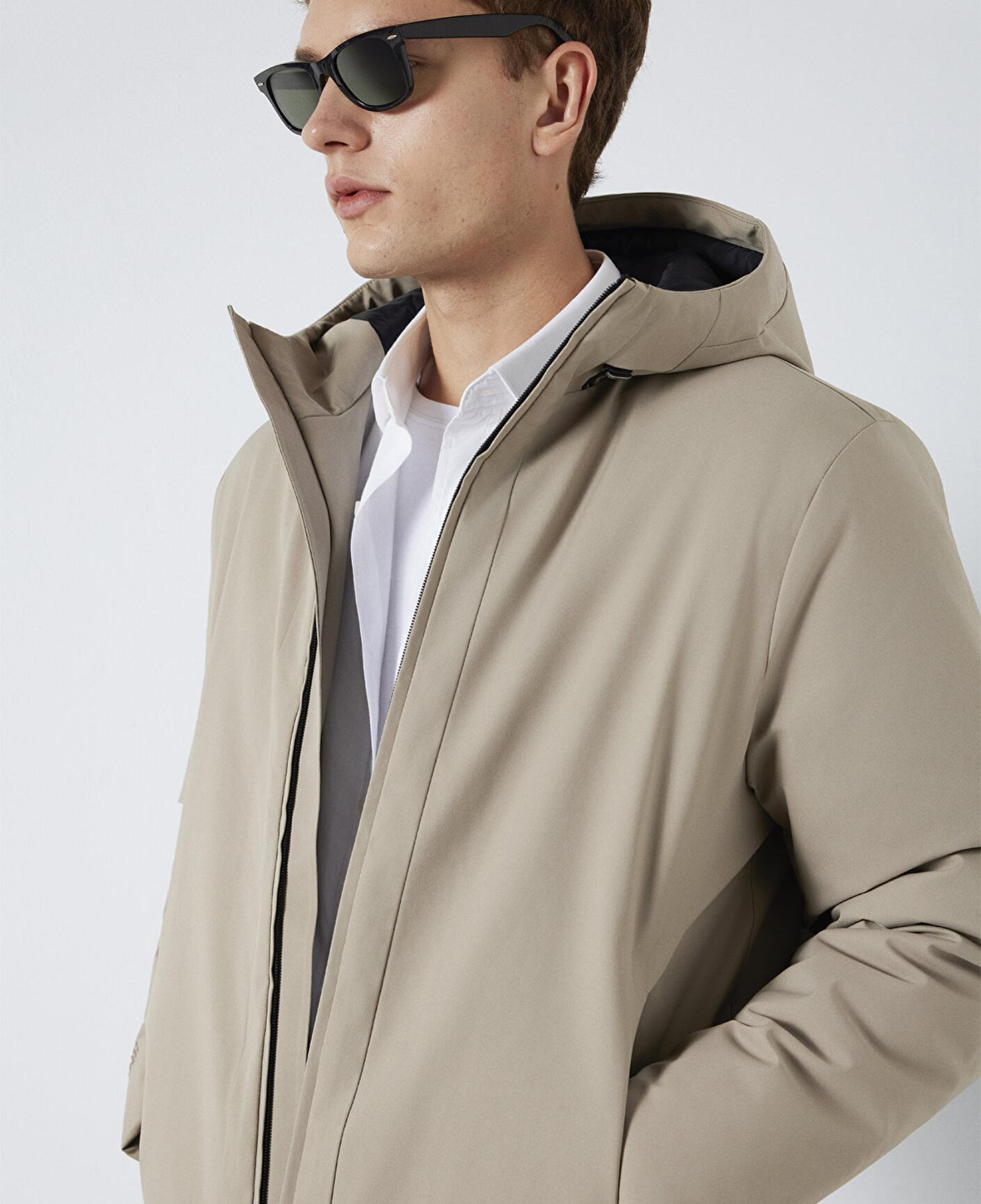 Mavi Kapüşonlu Haki Ceket Loose Fit / Bol Rahat Kesim 0110784-80697