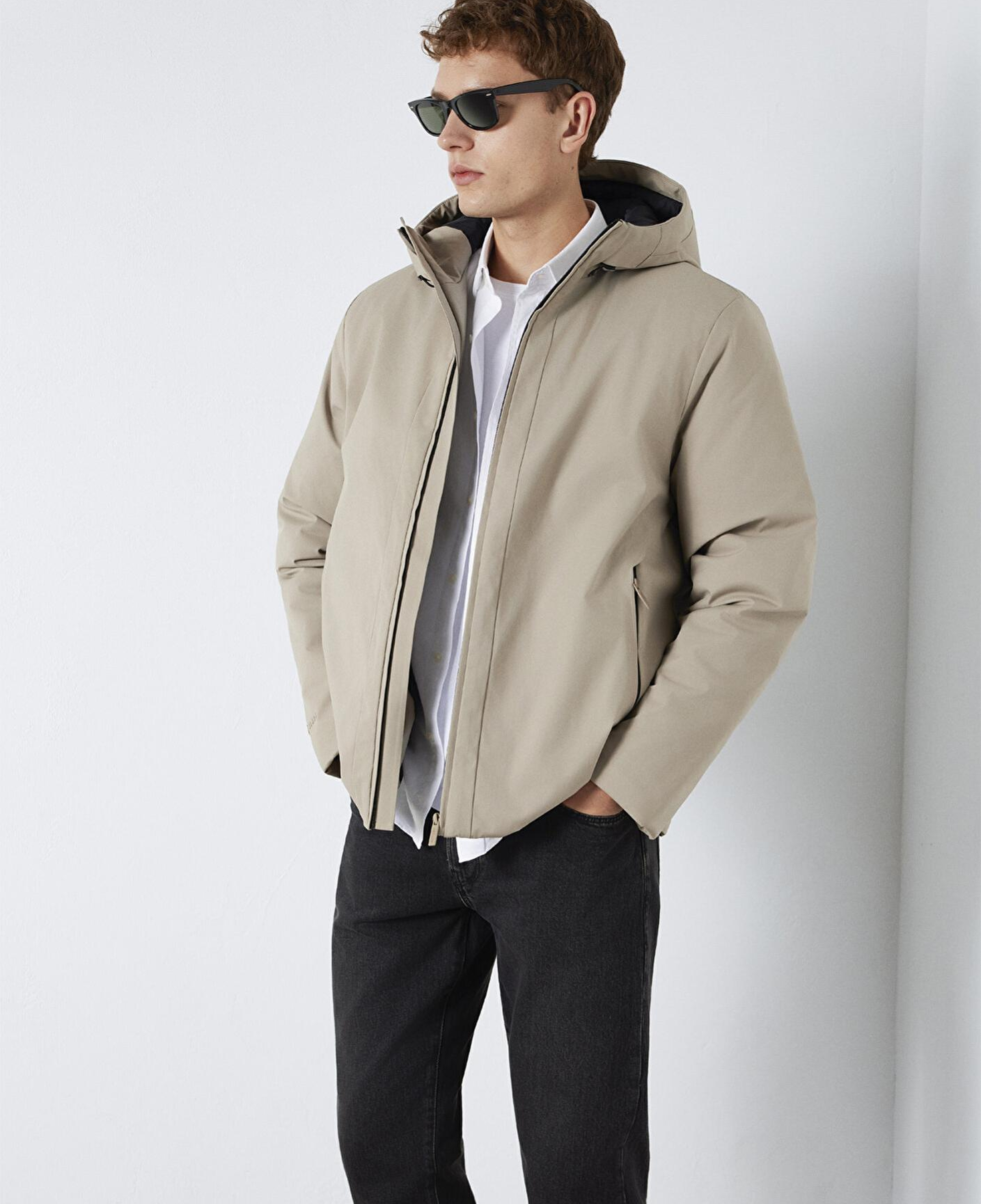 Mavi Kapüşonlu Haki Ceket Loose Fit / Bol Rahat Kesim 0110784-80697