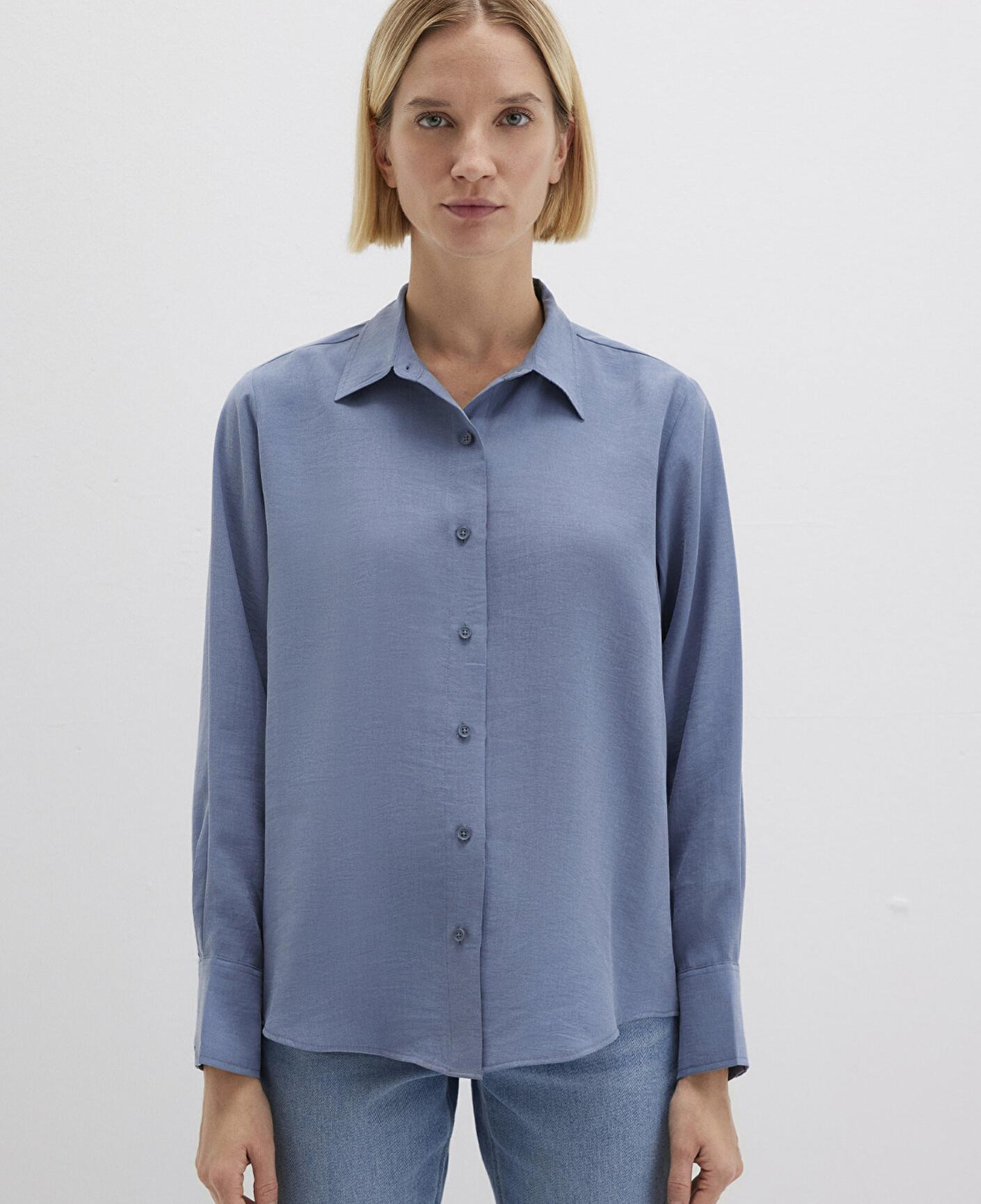 Mavi Mavi (TENCEL™) Liyosel Gömlek Loose Fit / Bol Rahat Kesim 1211373-70728