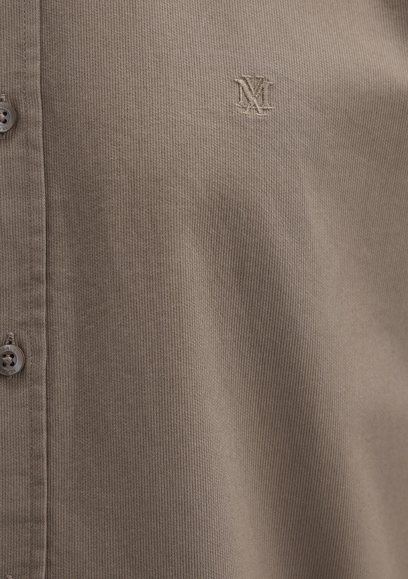 Mavi M Logo Nakışlı Kahverengi Gömlek Slim Fit / Dar Kesim 0211192-83866